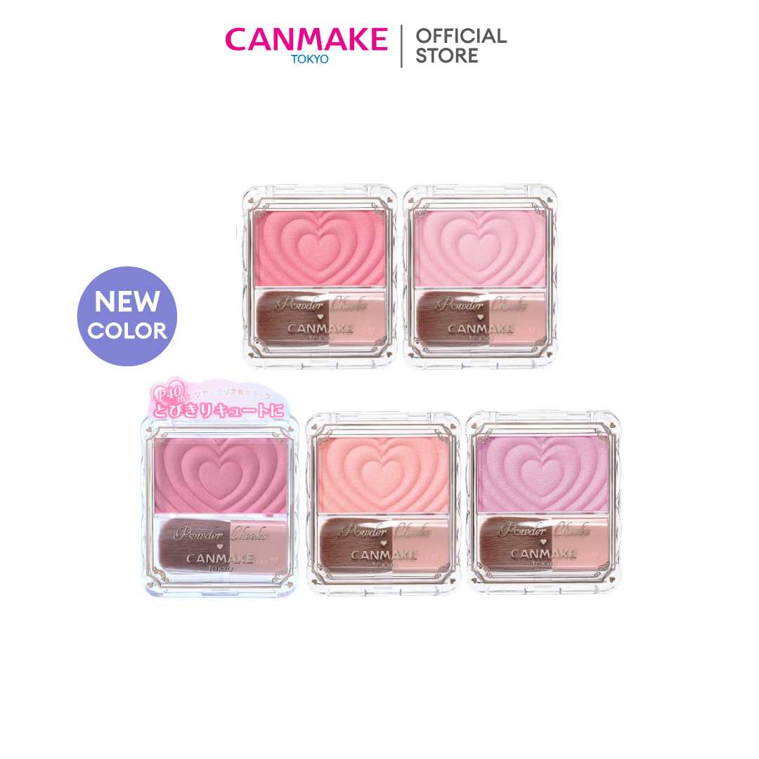 CANMAKE Powder Cheeks   บลัชออนโปร่งแสง ส่วนผสมของไข่มุกเนื้อละเอียด