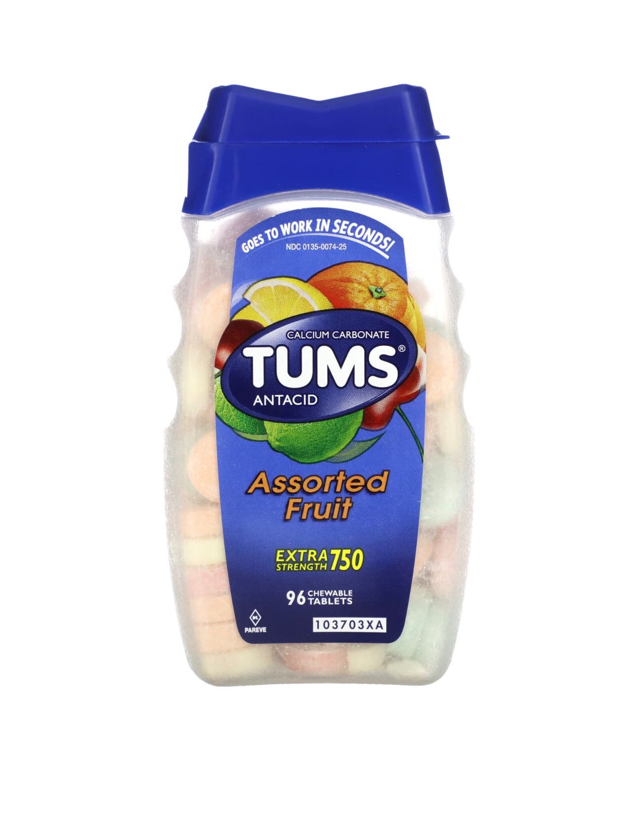 เม็ดเคี้ยวบรรเทาอาการกรดไหลย้อน รส Mix Fruit แบรนด์Tums อันดับ1 ใน อเมริกา สูตร ออกฤทธิ์เร็ว