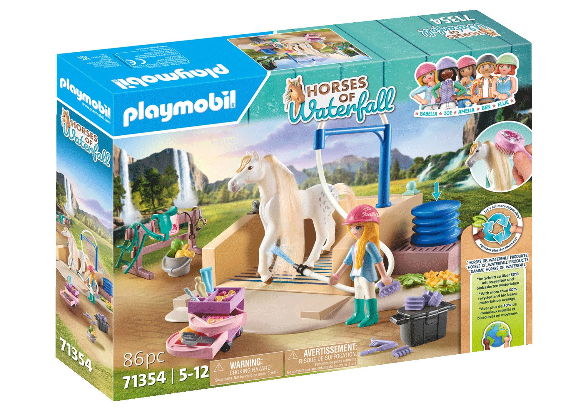 Playmobil ม้าแห่งวอเตอร์ฟอลล์ คอกอาบน้ำม้ากับอิซาเบลลาและไลออนเนส PM-71354-24