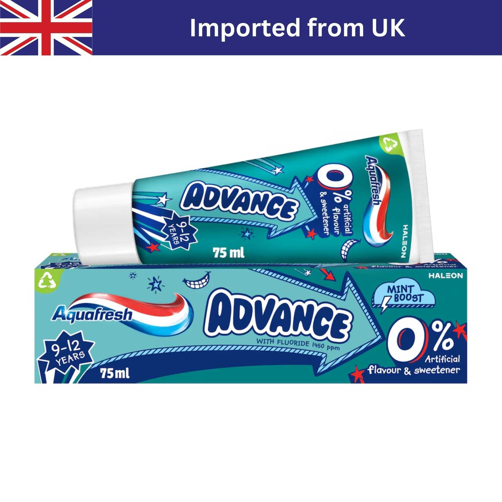 ยาสีฟันเด็ก Aquafresh Kids Advance Toothpaste 9-12 Years 75ml