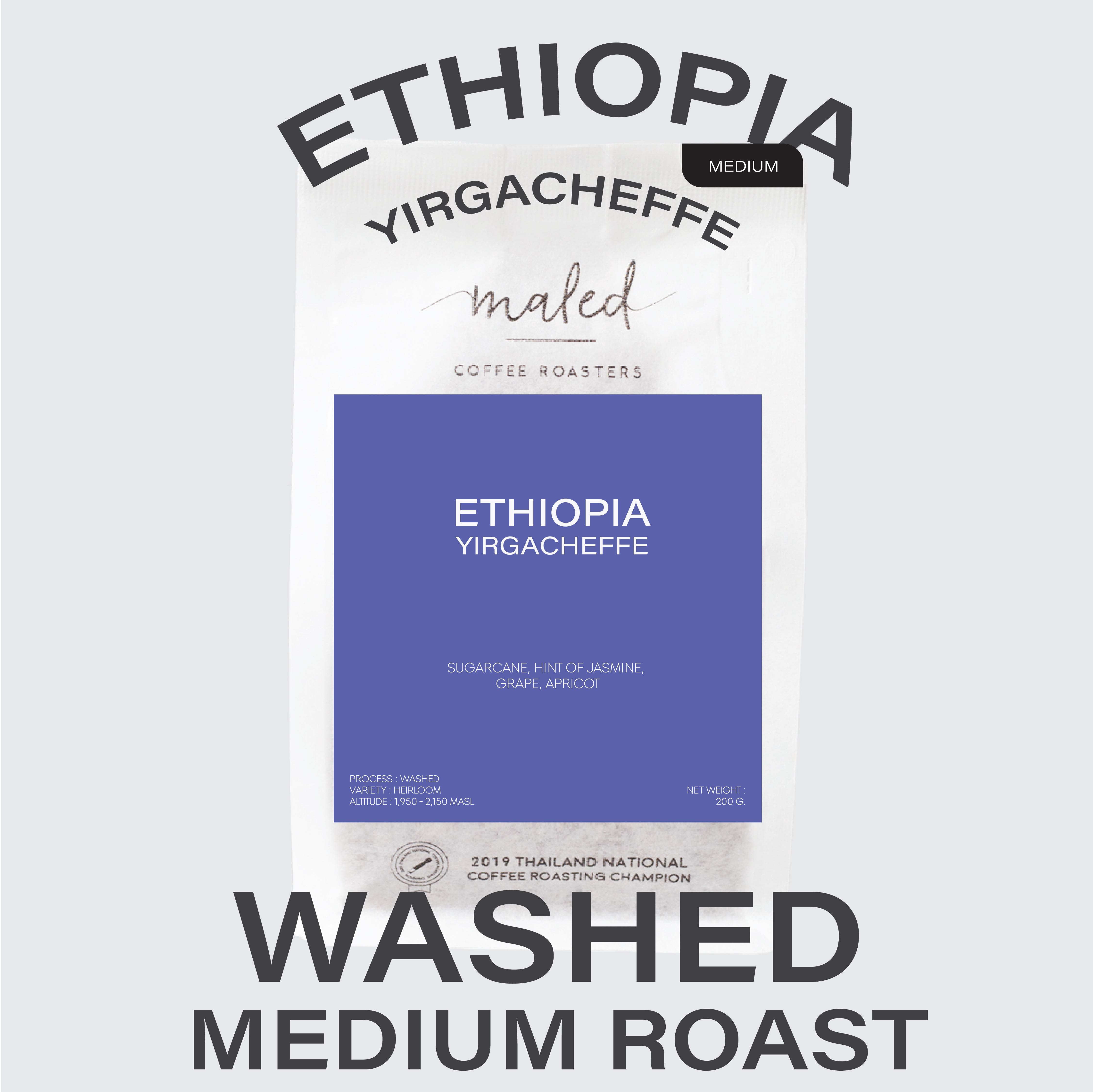 เมล็ดกาแฟ ETHIOPIA , WASHED, Medium