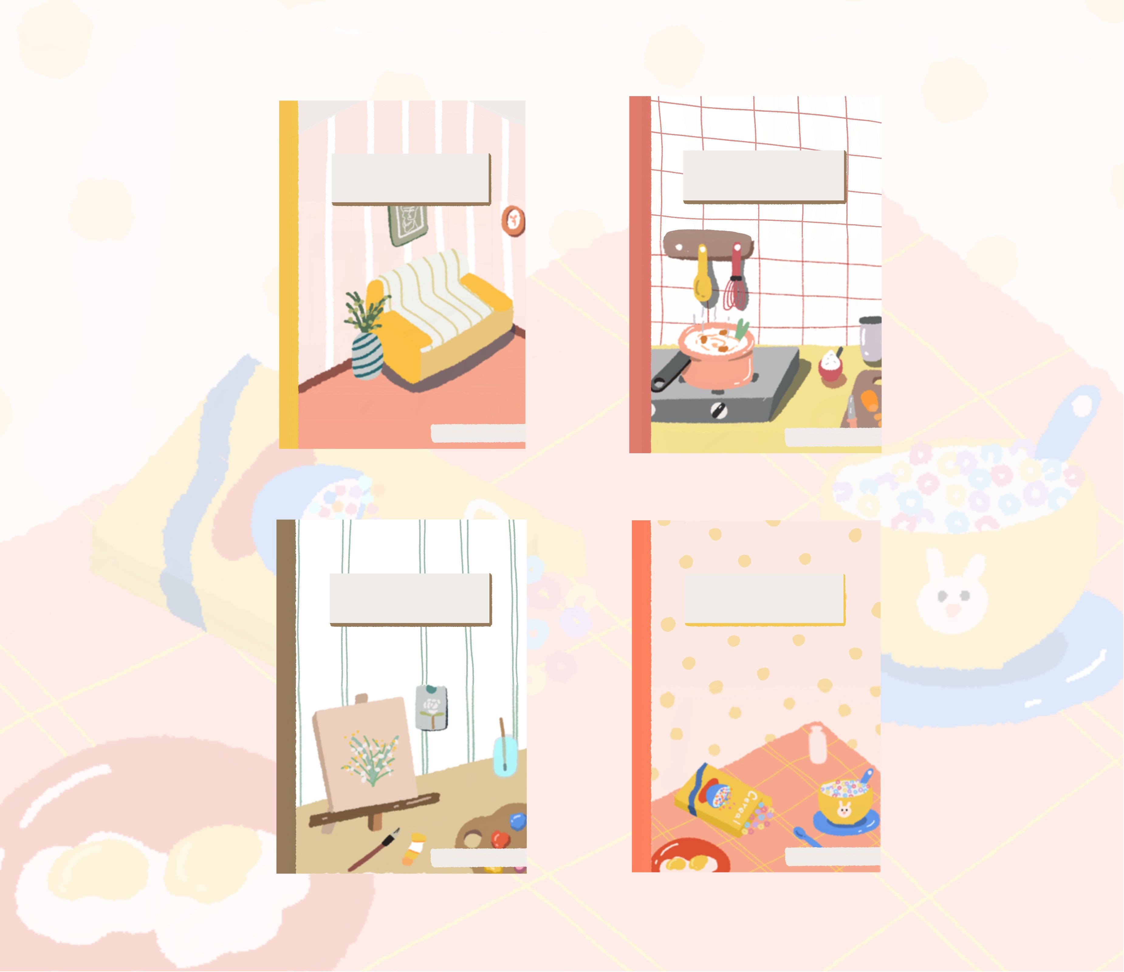 pink digital stickers set
