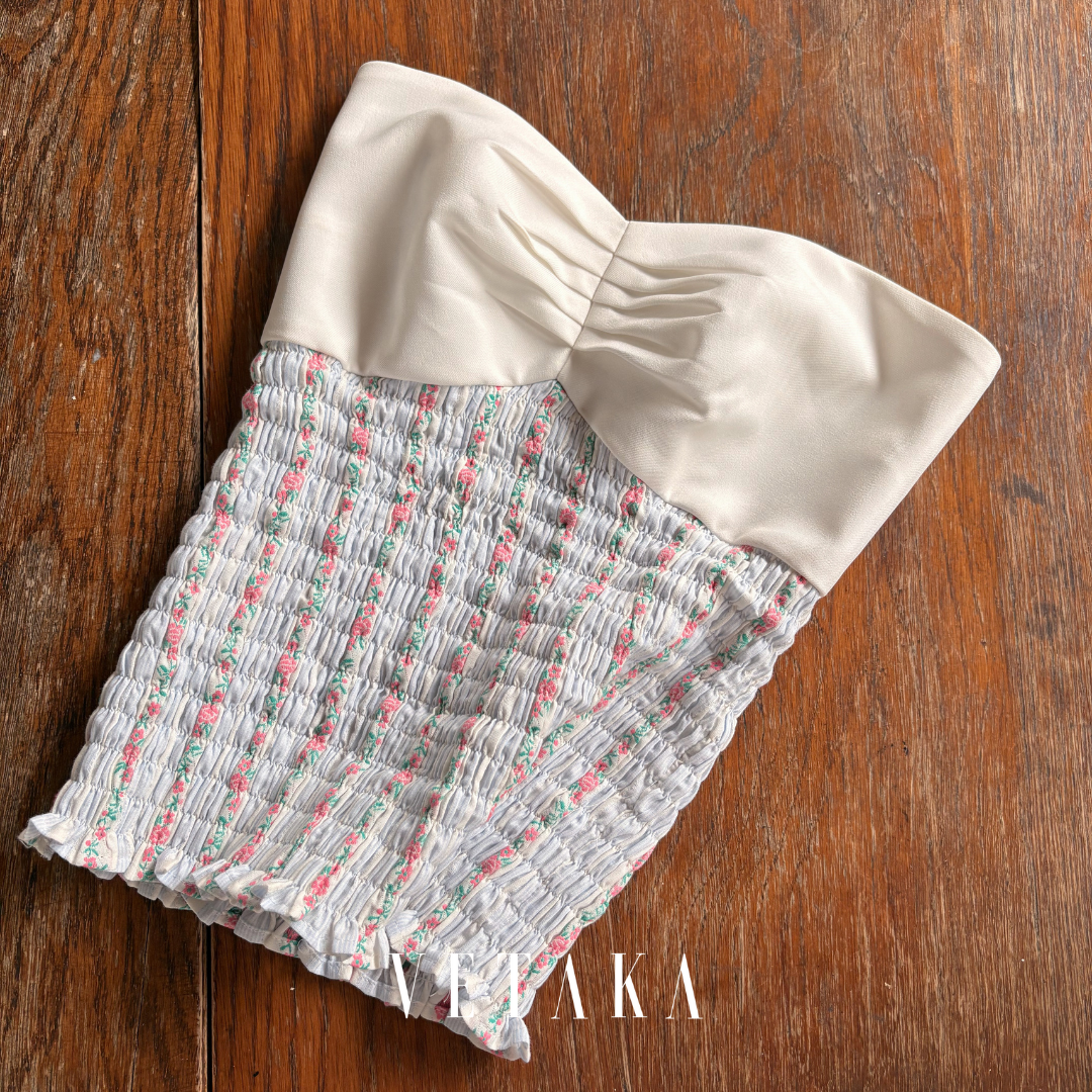 VETAKA Rose Ruché Tube top (เกาะอกสม๊อค)