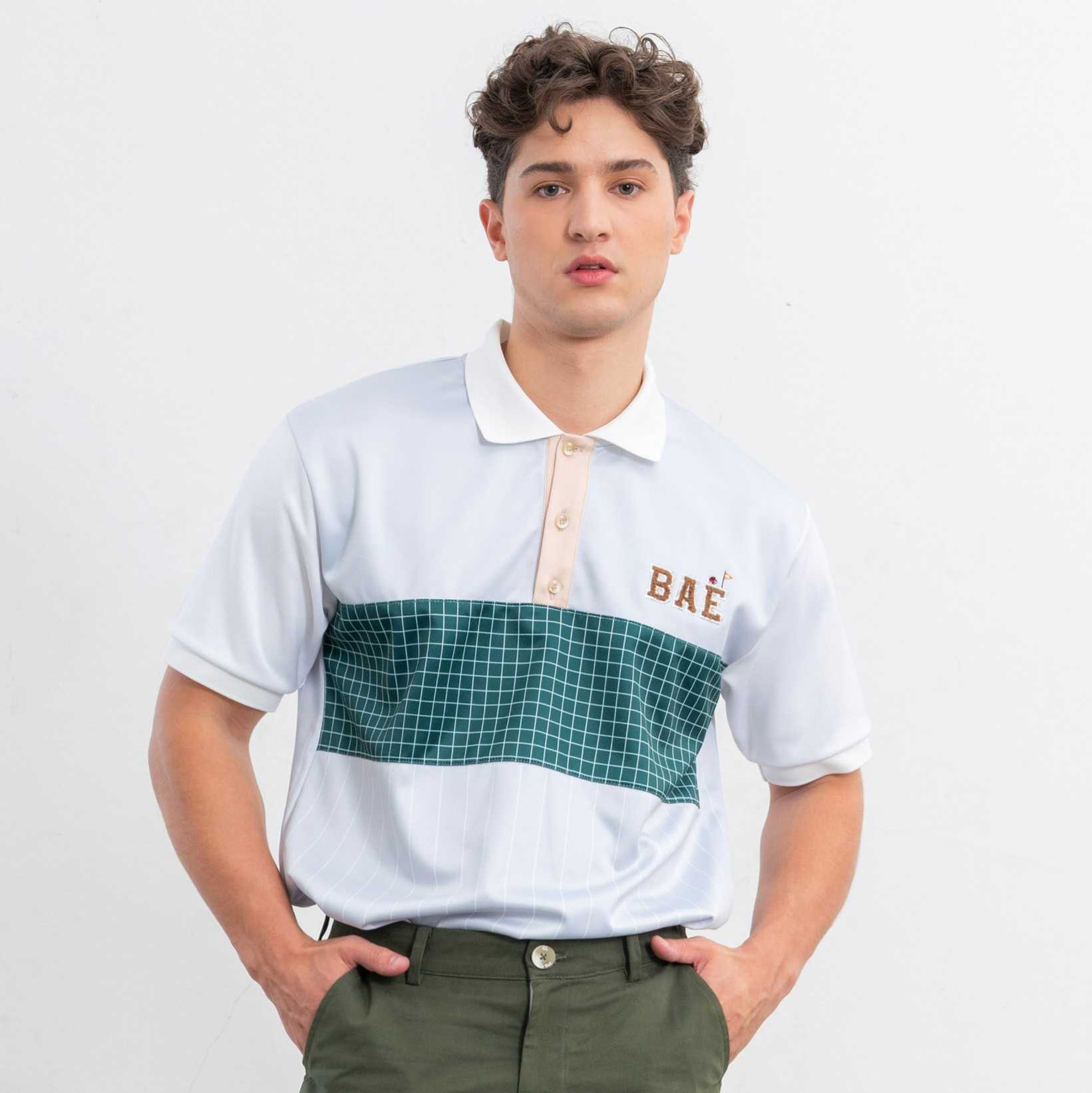 COURT Men Polo (Grey Stripe) - เสื้อโปโลลายทาง (เทา)