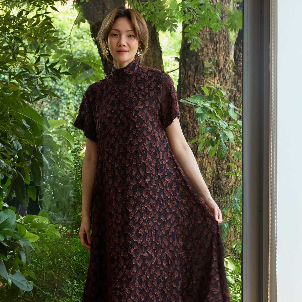 EDEN DRESS BURGUNDY