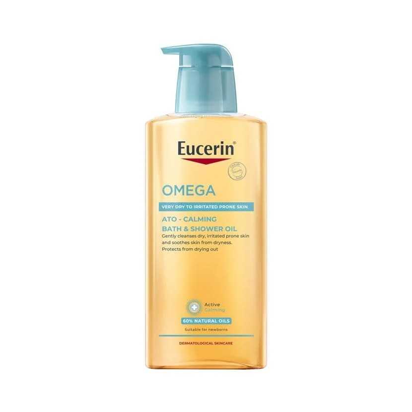 Eucerin OMEGA ATO-CALMING BATH & SHOWER OIL ออยล์อาบน้ำสูตรอ่อนโยน 400 ML.