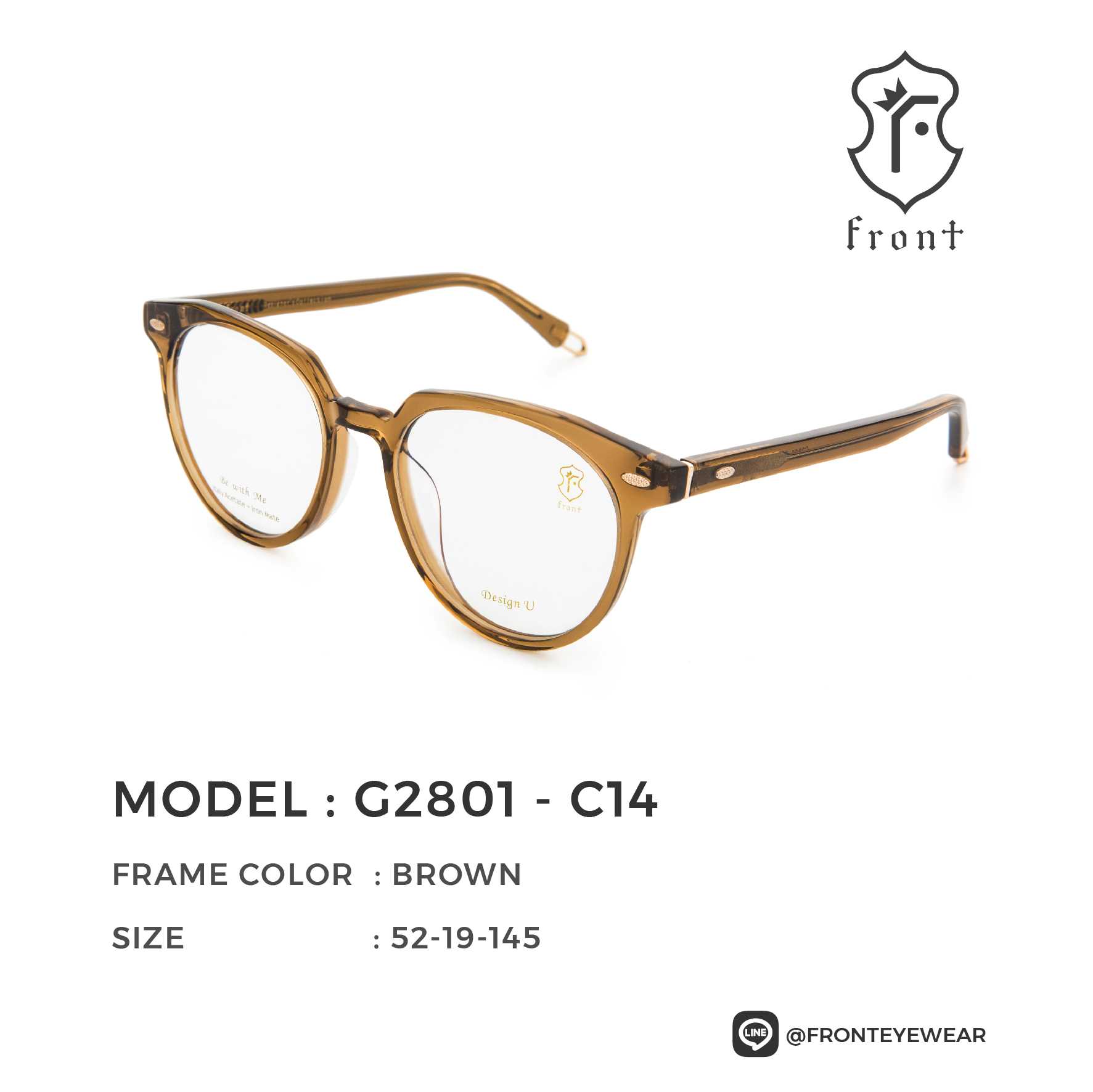 FRONT - แว่นสายตา รุ่น G2801 (สามารถนำไปตัดเลนส์สายตาได้ค่ะ) - Fronteyewearthailand