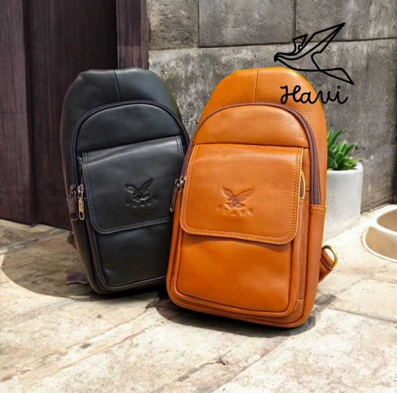 STAFF กระเป๋าคาดอกหนังวัวแท้ 100% งานแฮนด์เมด เกรดพรีเมี่ยม