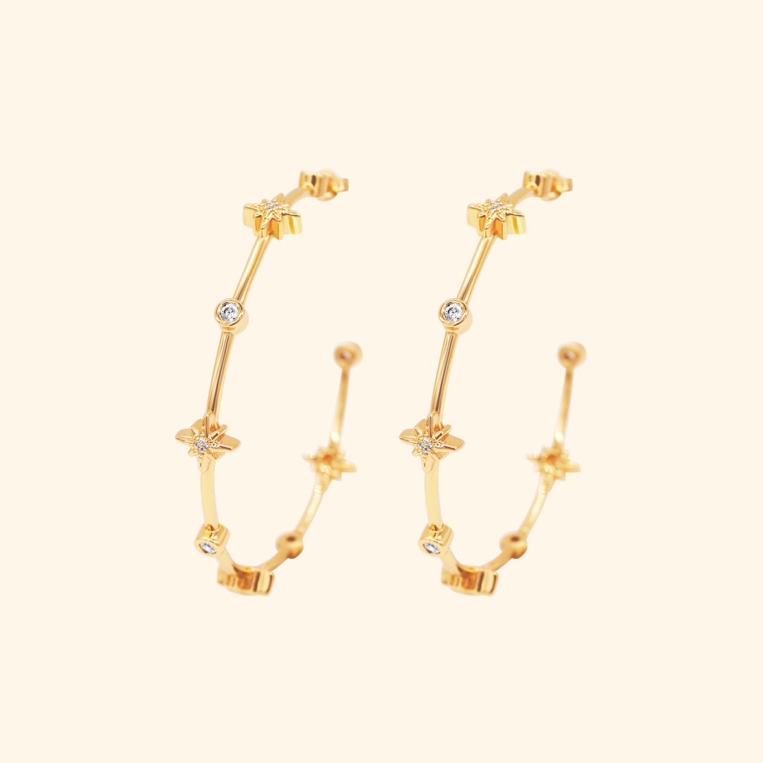 Shependence ต่างหูห่วงสเตลล่าโนวา(Stellar Nova Hoop Stud Earrings)