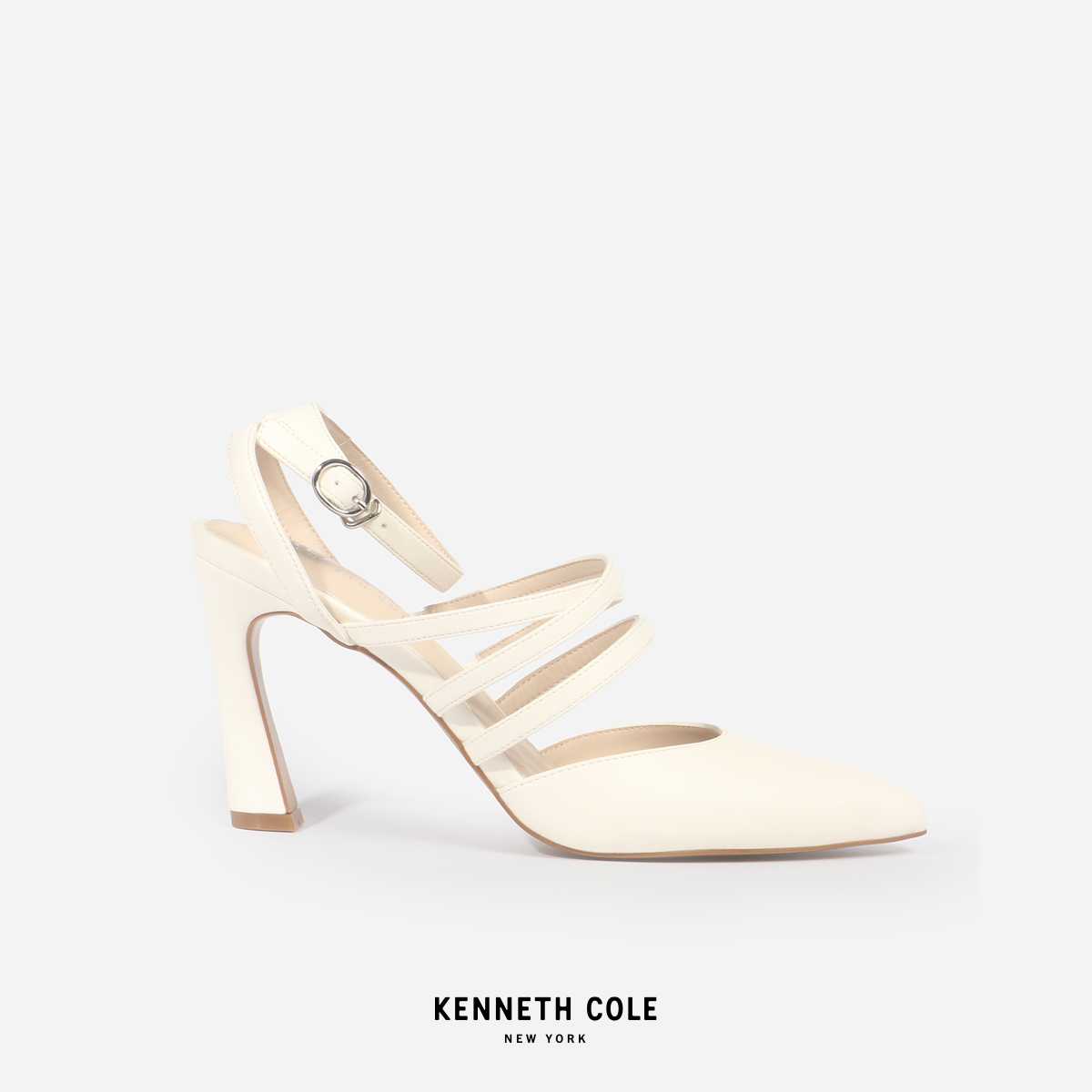 KENNETH COLE รองเท้าส้นสูงผู้หญิงรุ่น FREYA HEEL SANDALS CREAM สีครีม ( HEL - RS85095PU-270 )