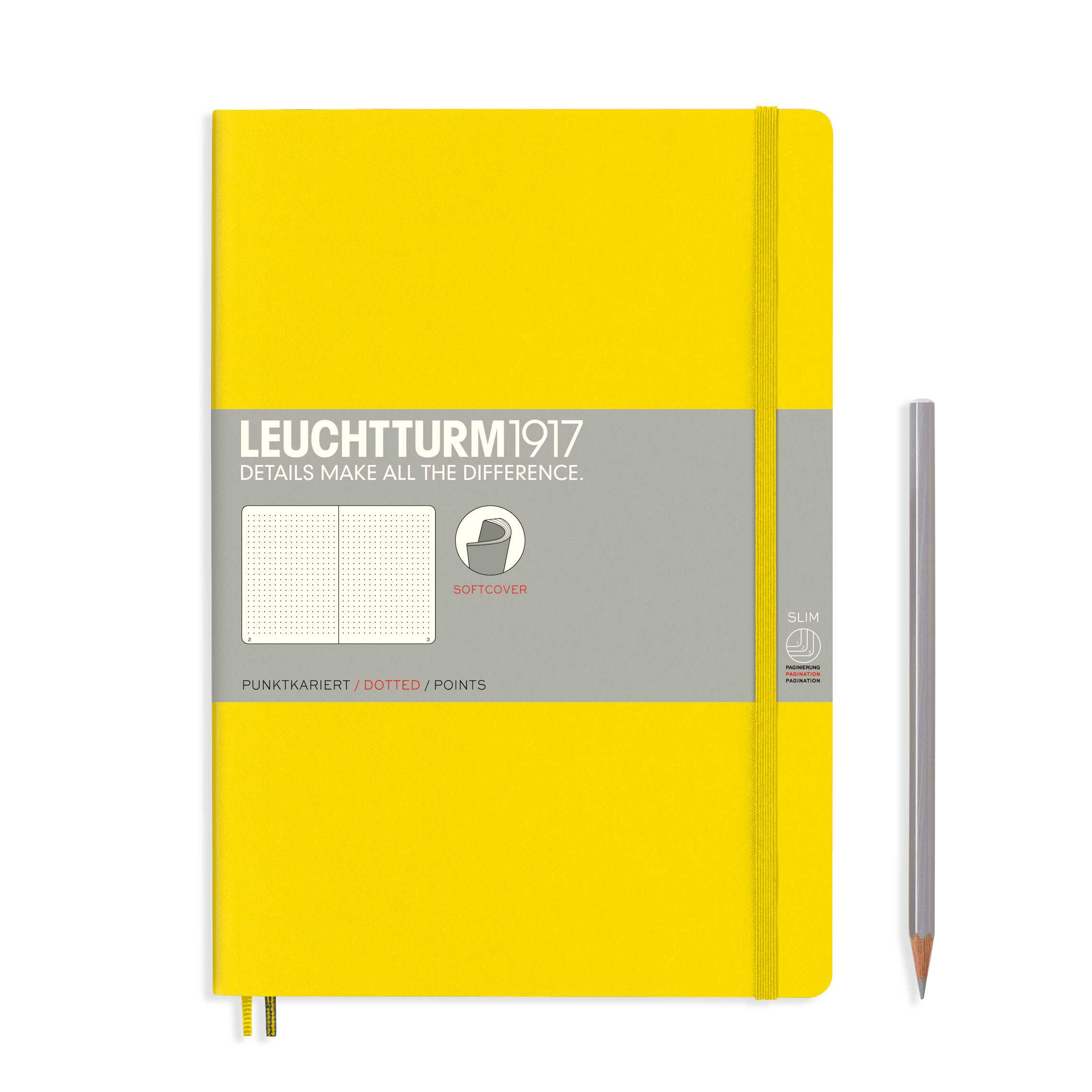 Leuchtturm1917 Softcover Notebooks Lemon สมุดโน๊ต Leuchtturm1917 ปกอ่อน สีเหลือง