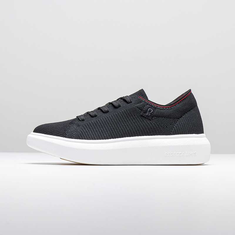 AMMAN KNIT สีดำ ใหม่ล่าสุดจากเกาหลี วัสดุ Fly knit ระบายอากาศดี สวมสบาย ทันสมัย