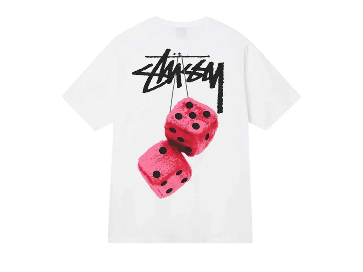 Stussy Fuzzy Dice White Pink