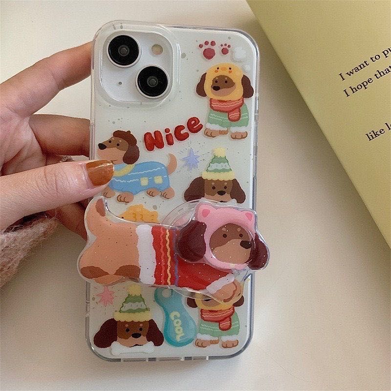 สอบถามก่อนกดสั่ง เคสหมา หมาไส้กรอก ลายสัตว์ tpu ไอริง holder griptok ผิวเงา เคสไอโฟน เคสiphone
