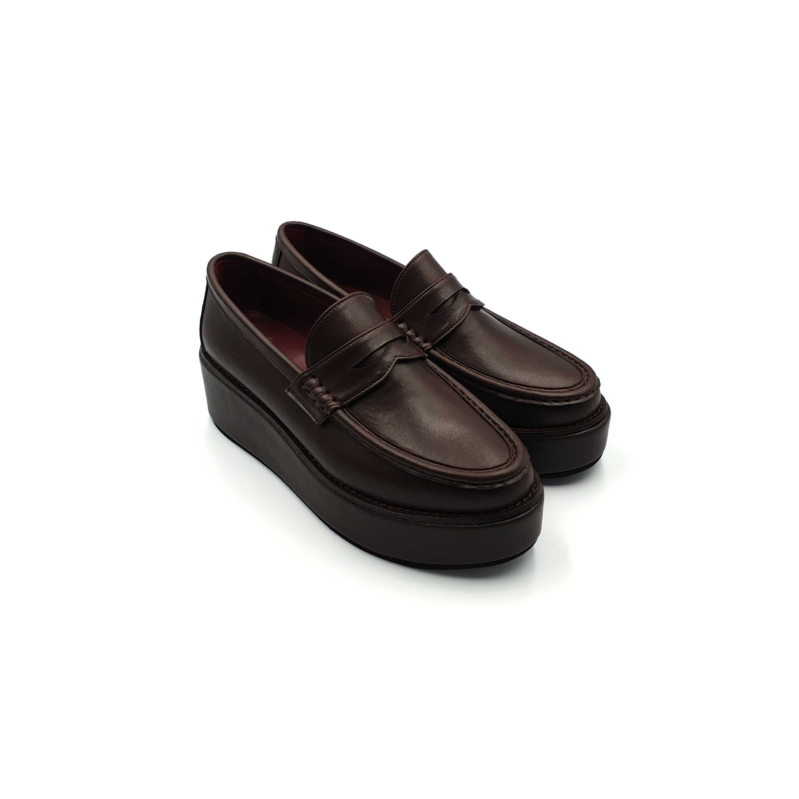 ABIGAIL PLATFORM LOAFERS IN BROWN