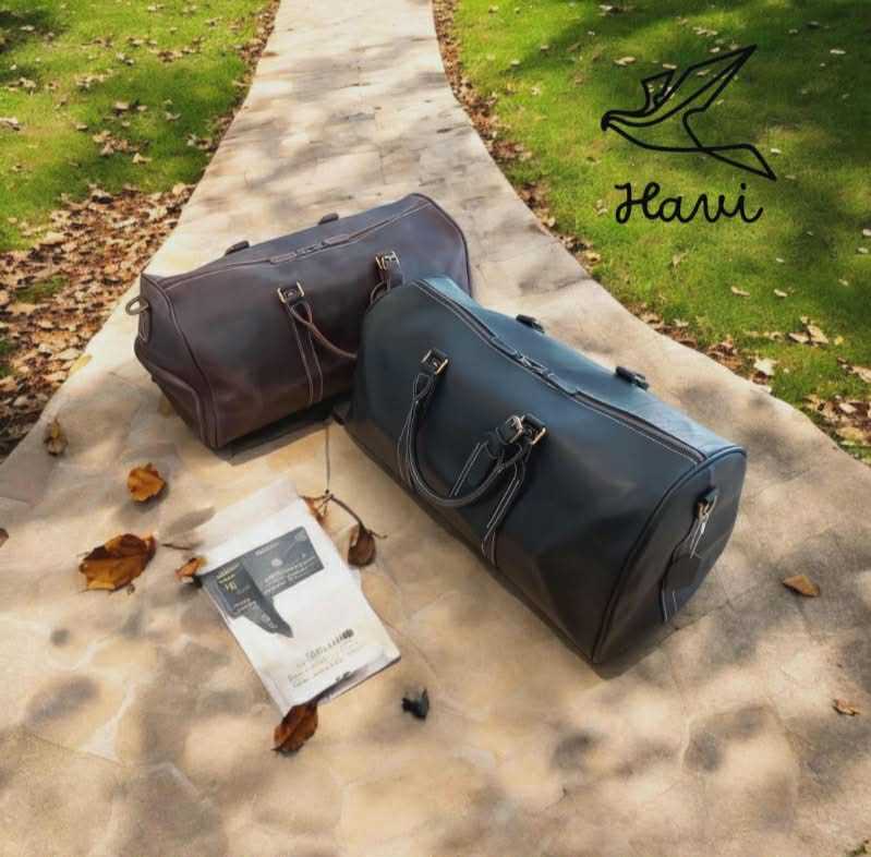 🌟🌟 HAVI 🌟🌟 กระเป๋าหนังเดินทางวัวแท้ 100% มีช่องใส่รองเท้าแยก 👟 งานแฮนด์เมด เกรดพรีเมี่ยม🪡🧵