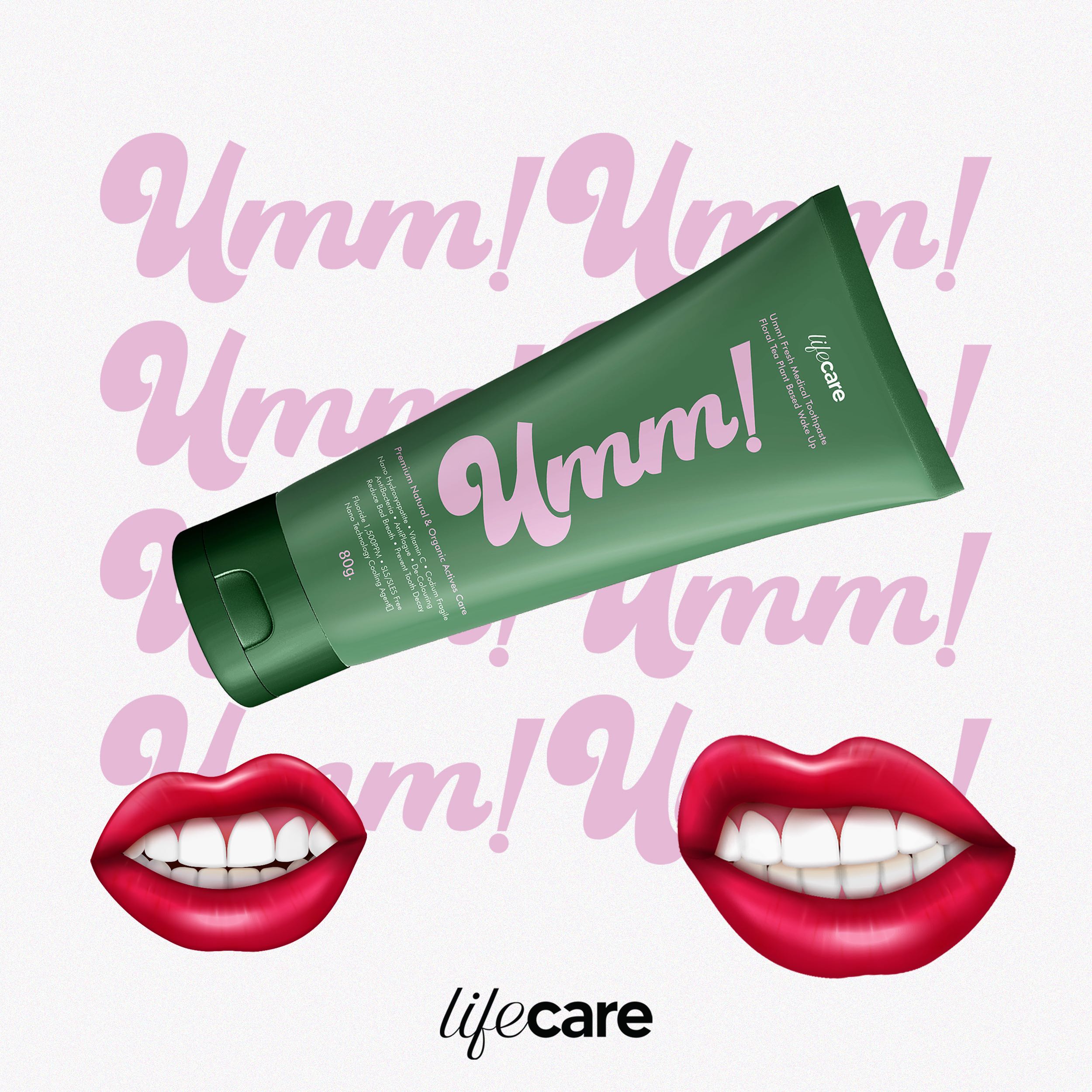ยาสีฟัน ไลฟ์แคร์💚 Umm! Fresh Floral Tea Plant Based Toothpaste