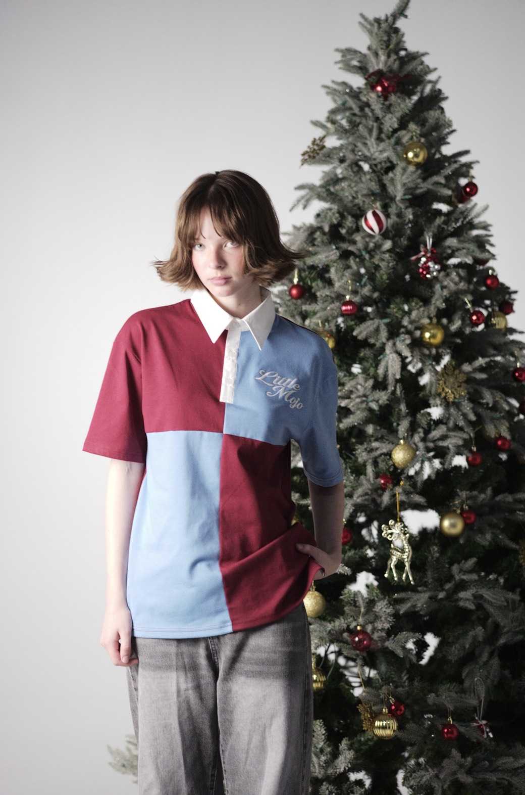 (Look17) Maroon Checker Adult Polo