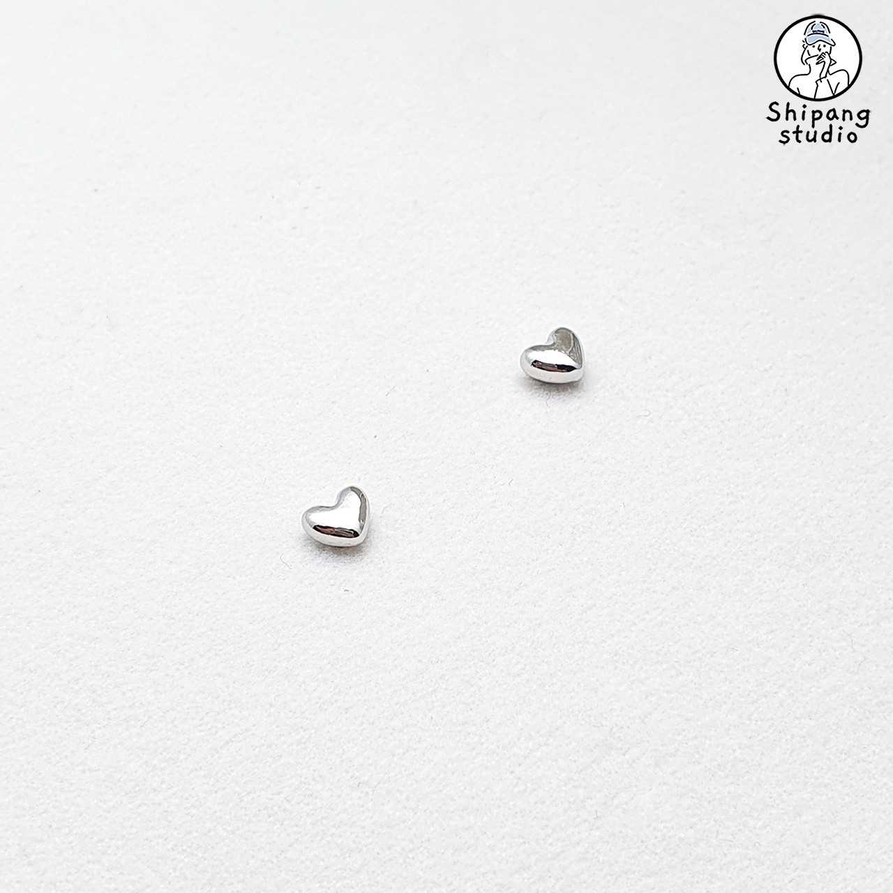 ต่างหูเกาหลี ต่างหูแฟชั่น ต่างหูก้านเงินแท้ S925 Mini heart