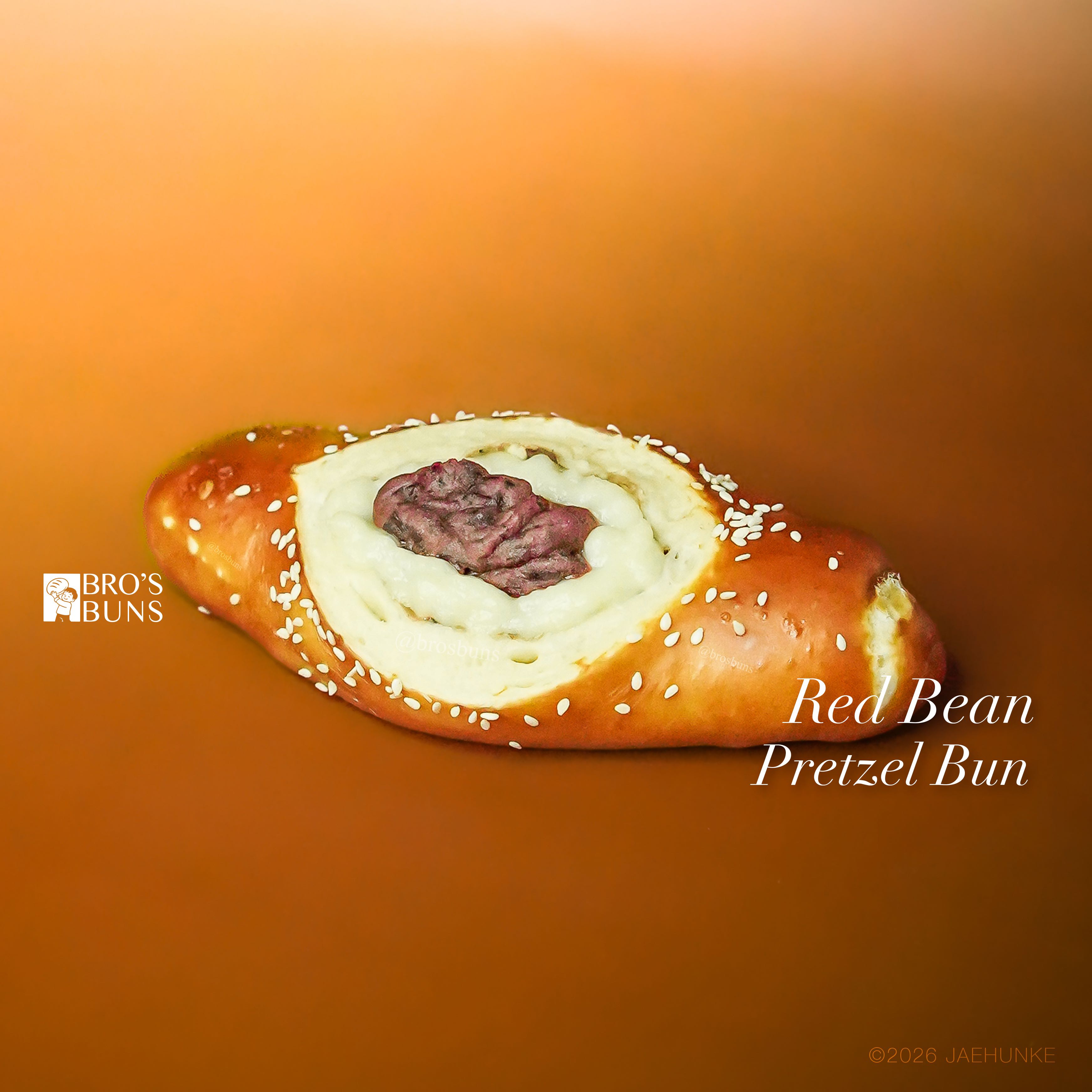 Red Bean Pretzel Bun