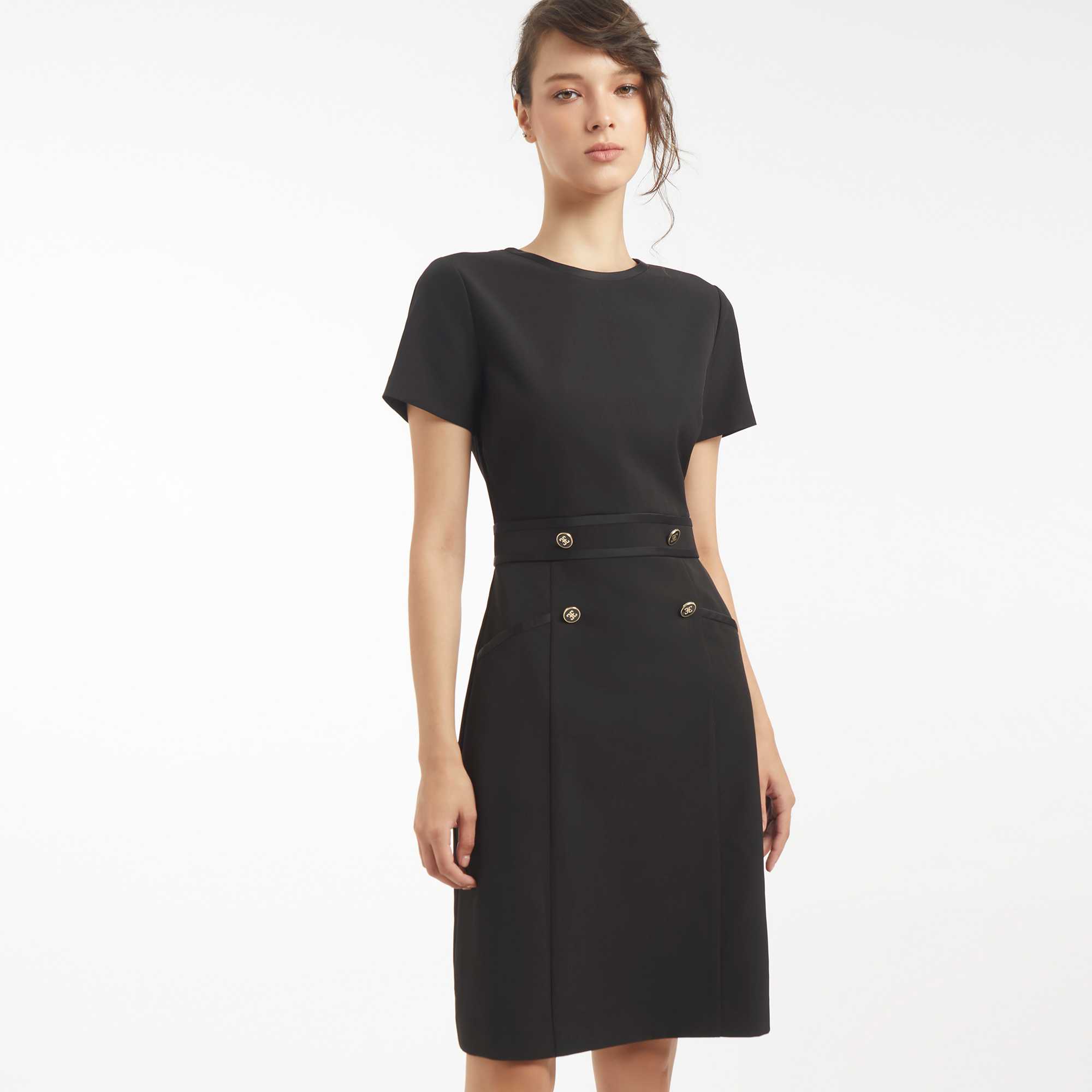 เดรสทรงเอแขนสั้น | A-Line Short Sleeve Dress | 04807