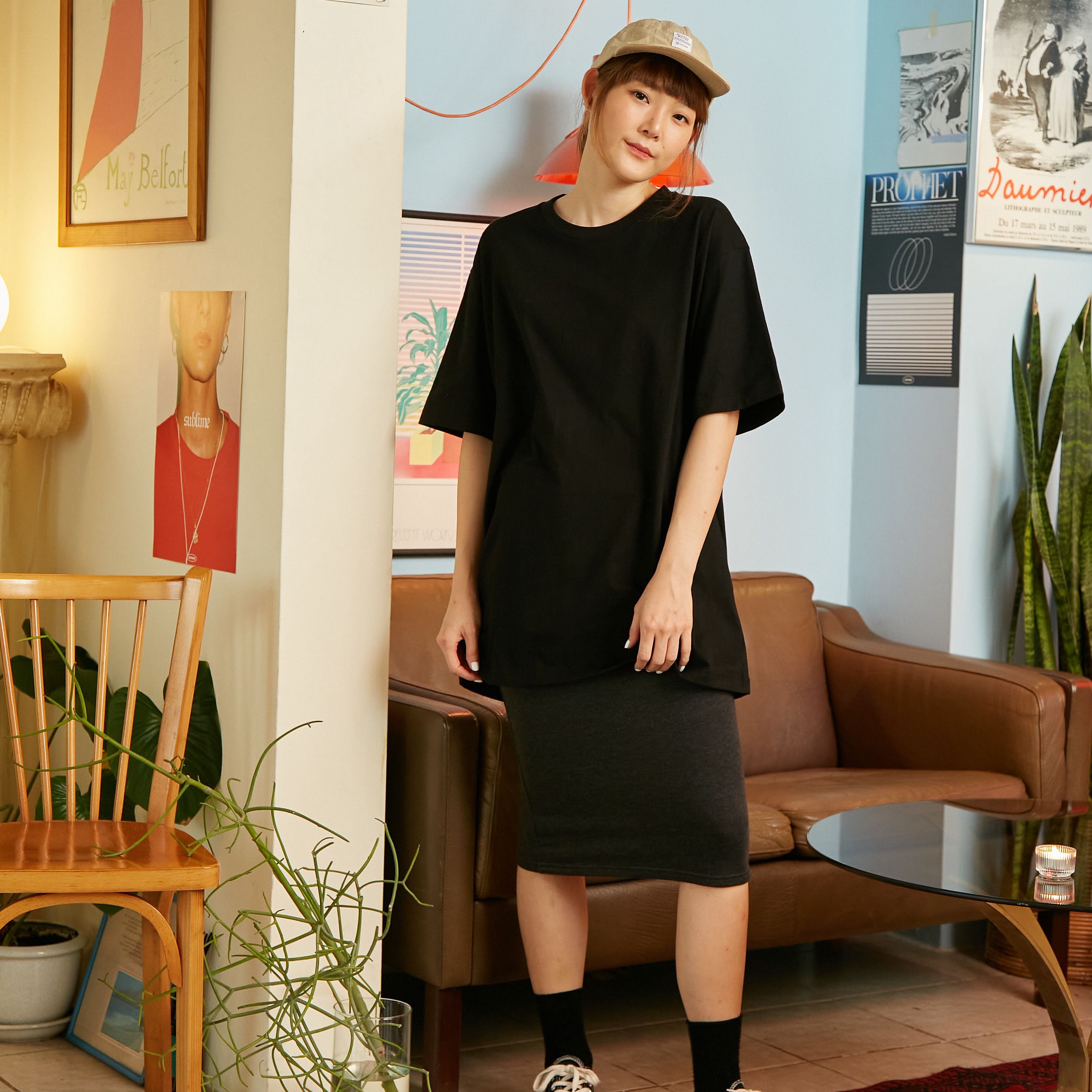 กระโปรงทรงดินสอ — All stars graphic skirt