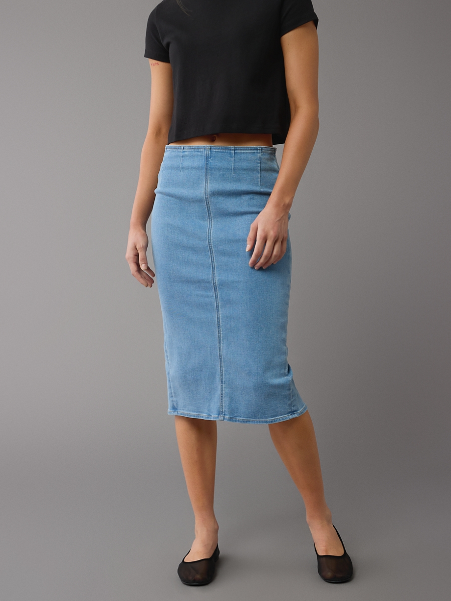 กระโปรง ผู้หญิง SUPER HIGH-RISE MIDI SKIRT ( 031-4864-915 )