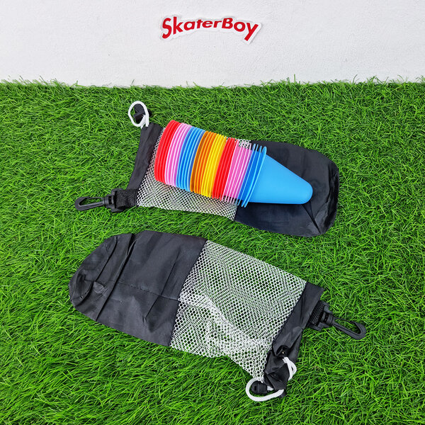 [0101] กรวยฝึก สเก็ตบอร์ด โรลเลอร์สเก็ต 16ชิ้น คละสี พร้อมถุง เก็บง่าย พกพาสะดวก