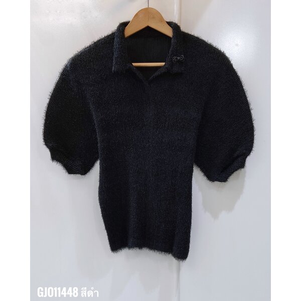 2MUAY รุ่น GJO11448 เสื้ออัดพลีท FUFFY POLO PLEATED TOP 4 สี FREE SIZE