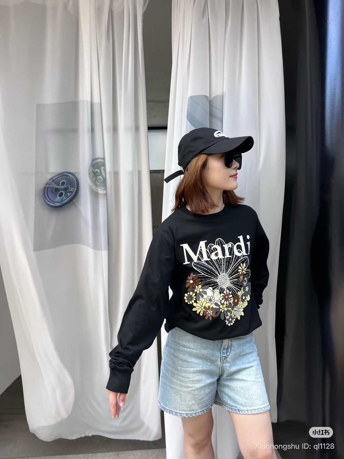 💥รุ่นใหม่💥 Mardi Jardin long sleeve T-shirt Flowermardi Jardin เสื้อยืดแขนยาว สีเทา สีน้ำตาล สีเบจ