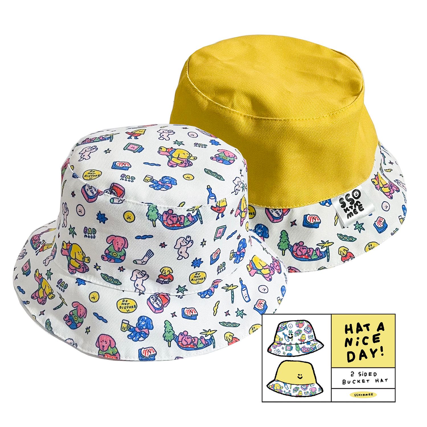 2sided bucket hat - bad mood