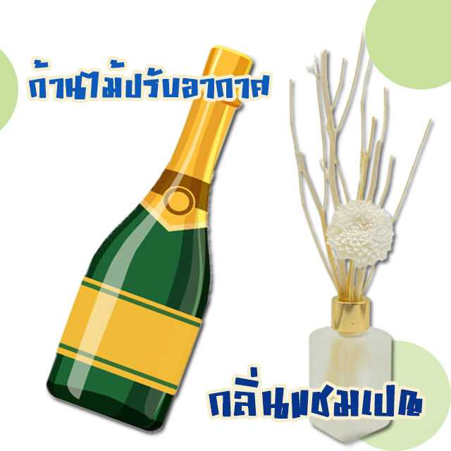 REED DIFFUSER ก้านไม้ปรับอากาศ กลิ่น แชมเปญ