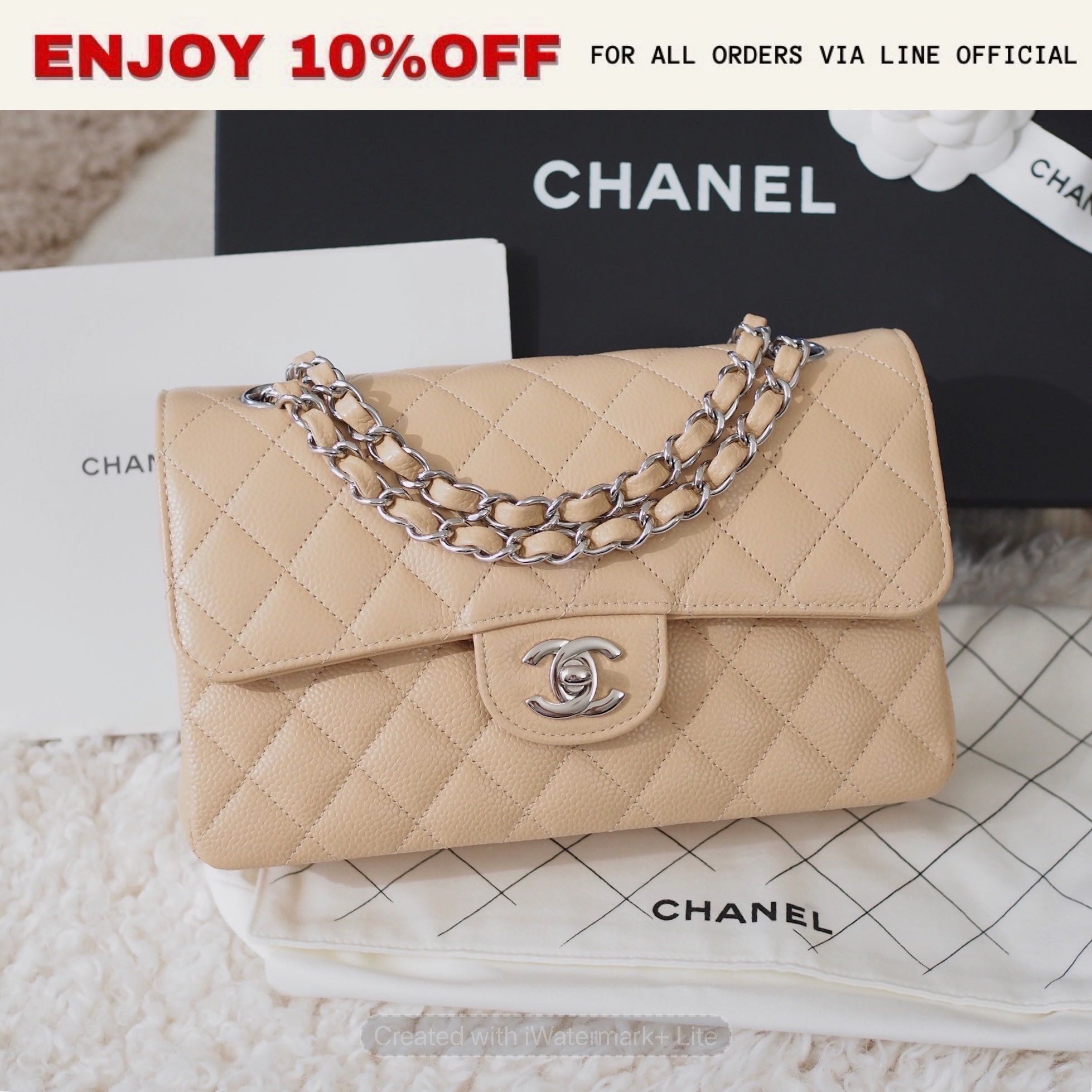📍LIKE NEW📍CHANEL Classic 9” สี Beige Caviar SHW Microchip | Bag