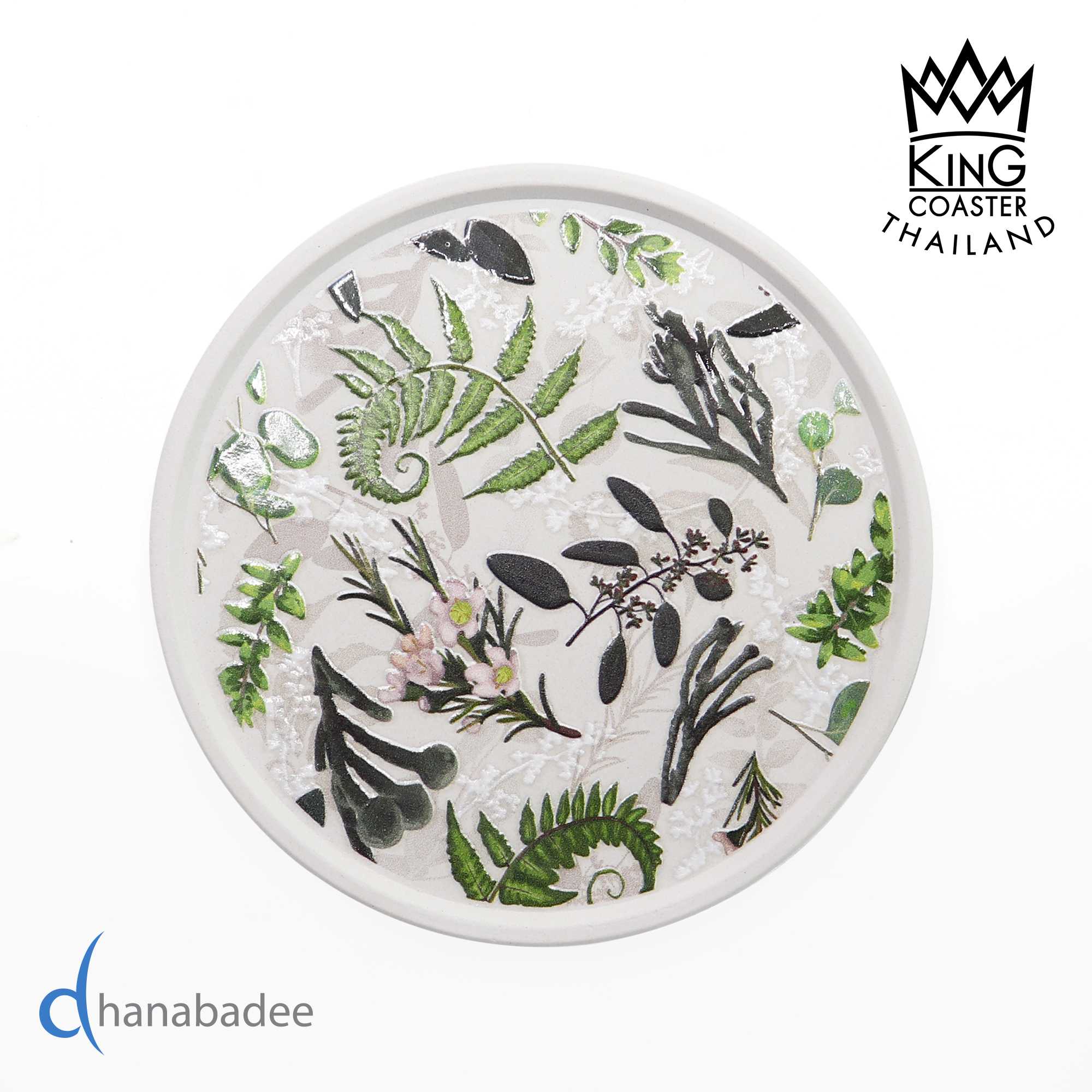 จานรองแก้ว R10046  ทรงกลมมีขอบ -LEAF-03
