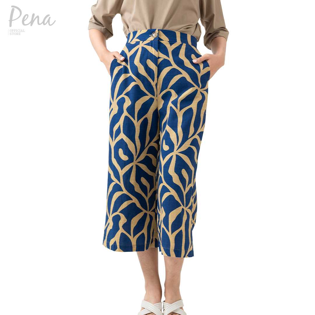 Pena house กางเกงขาห้าส่วน  ขากระบอกใหญ่ ขอบเอวยางยืด PWPL072404