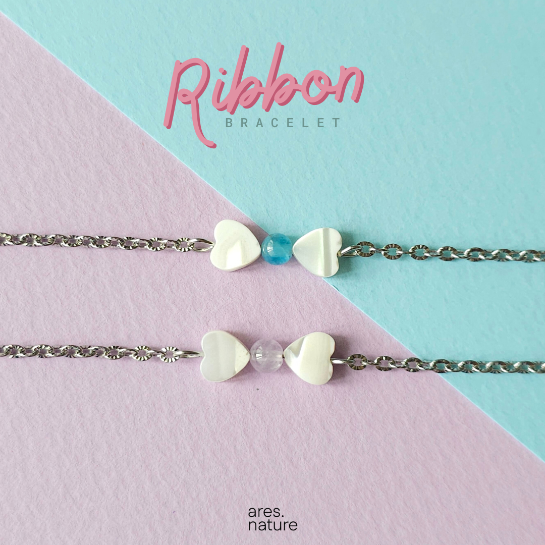 ares.nature - สร้อยข้อมือหินรุ่น Ribbon เลือกหินเองได้ กำไลหิน กำไลหินแท้