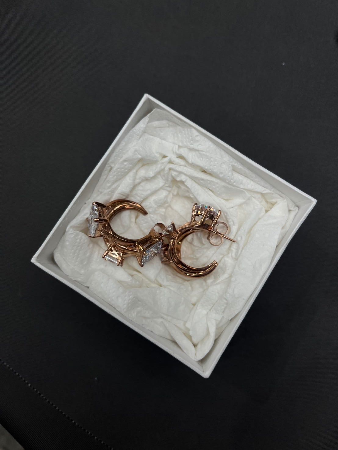 Rose Gold Stacking Earrings