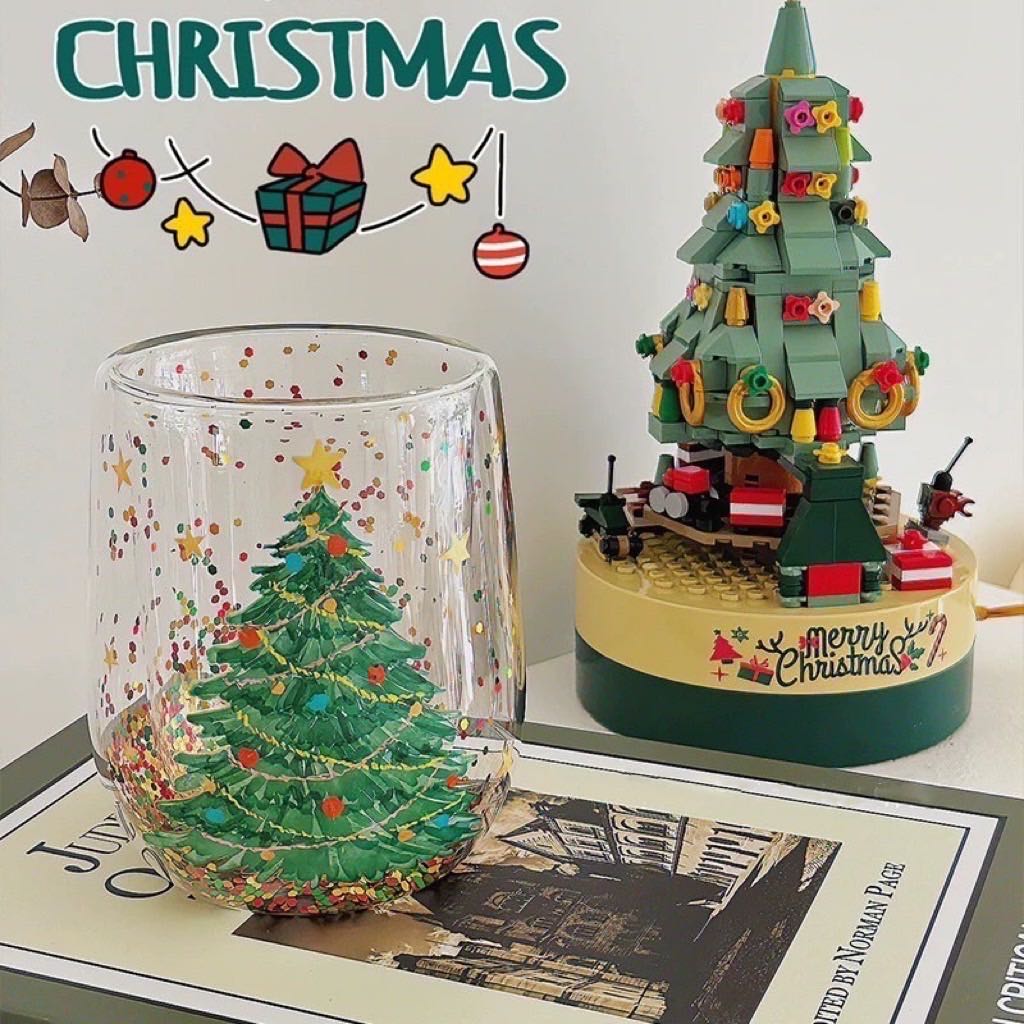  แก้วกลิตเตอร์ต้นสน🎄💫🎊  Twinnies Decor