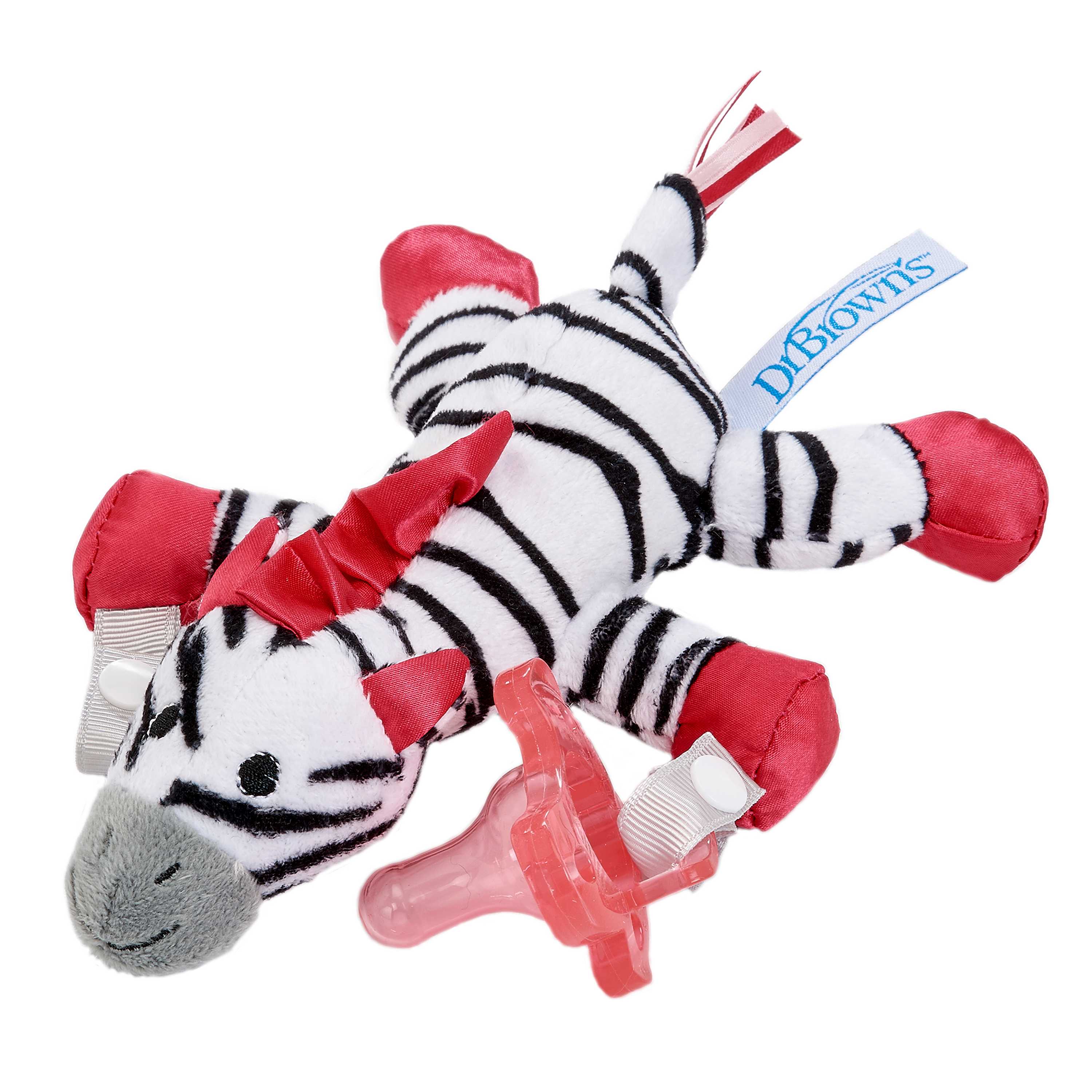 #จุกนมหลอก Dr.Brown's : DRBAC048-P6# Zebra Lovey with Pink One-Piece Pacifier