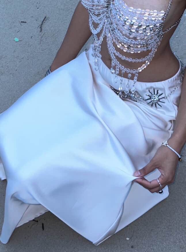 M326 : Moonlight Satin Skirt