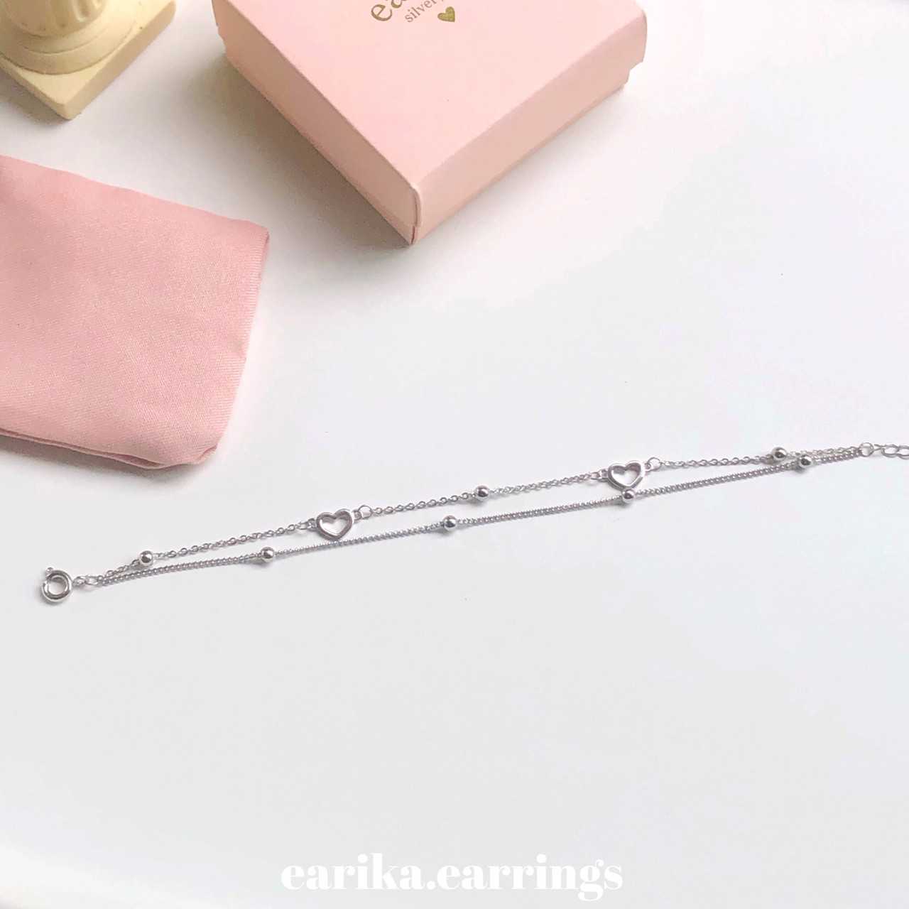 earika.earrings - sweetie bracelet สร้อยข้อมือจี้หัวใจ ปรับขนาดได้ เหมาะสำหรับคนแพ้ง่าย