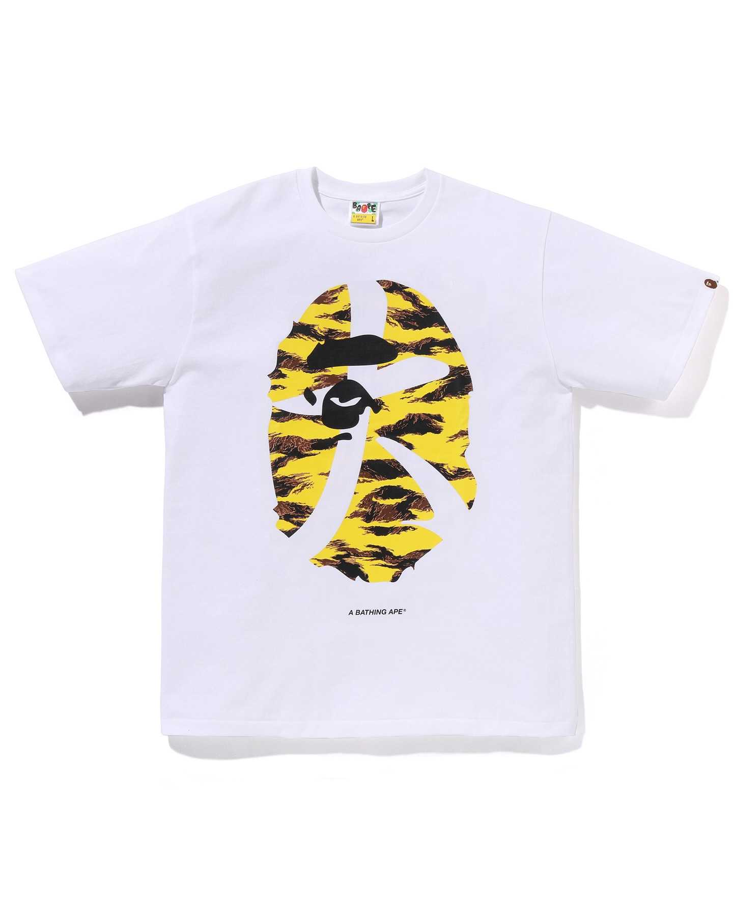 Bape Tiger Camo Ape Head White Tee