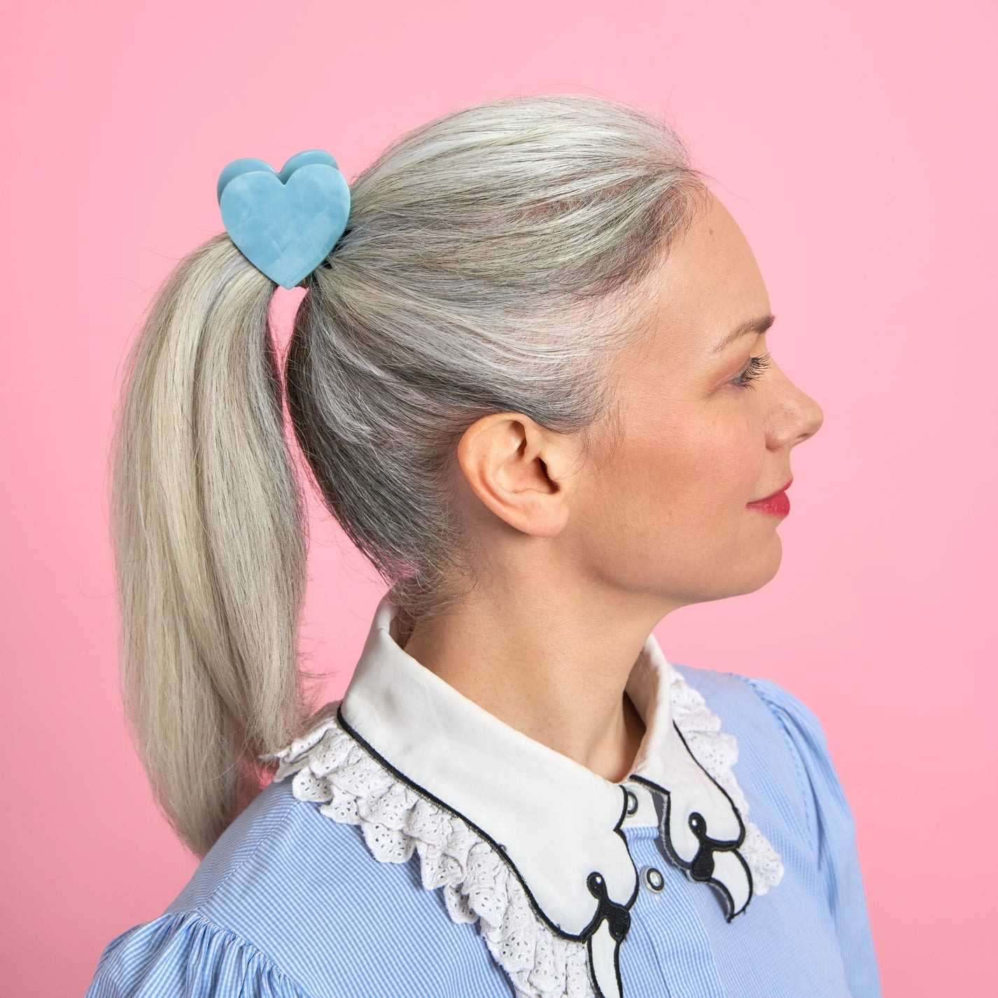 Coucou Suzette Hair Claw - Blue Heart
