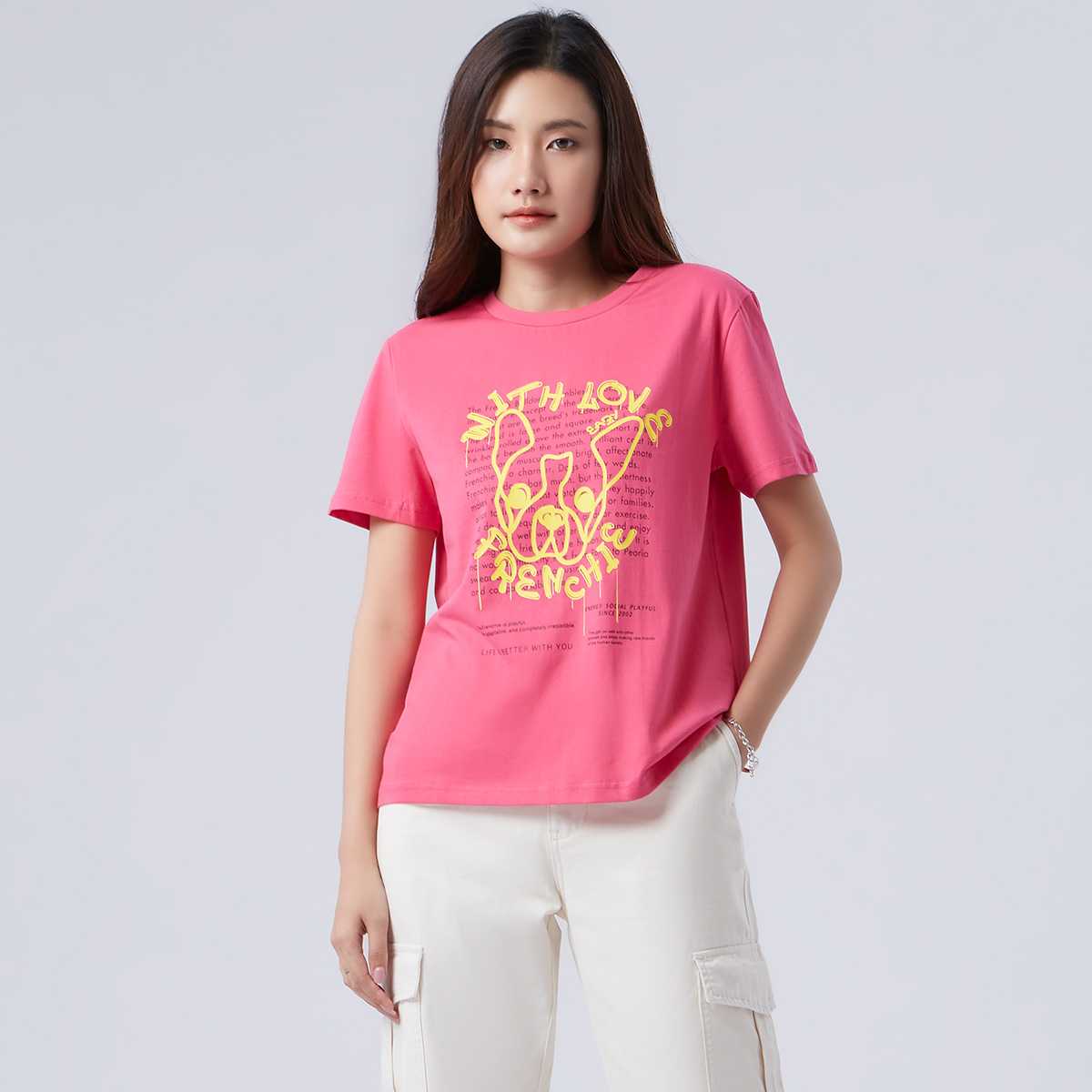 เสื้อทีเชิ้ตลายเฟรนช์ชี่ | Frenchie Print Tee Shirt | 06216