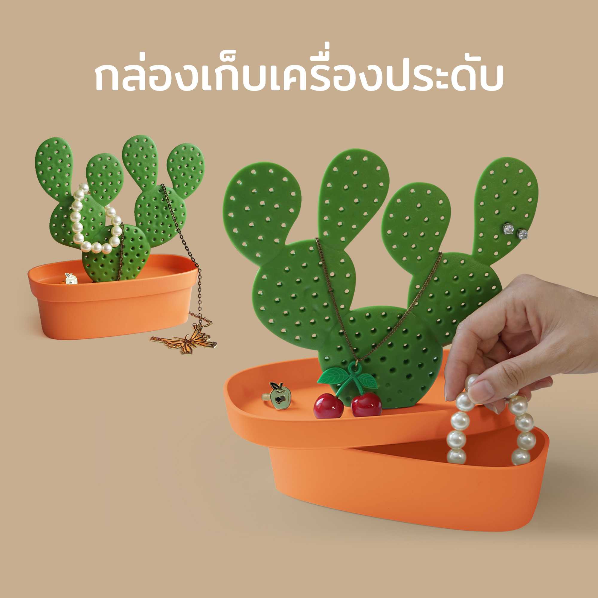 Caccessorie tray กล่องเก็บเครื่องประดับและแขวน ดีไซน์ ต้นกระบองเพชร Qualy (ควอลี่)