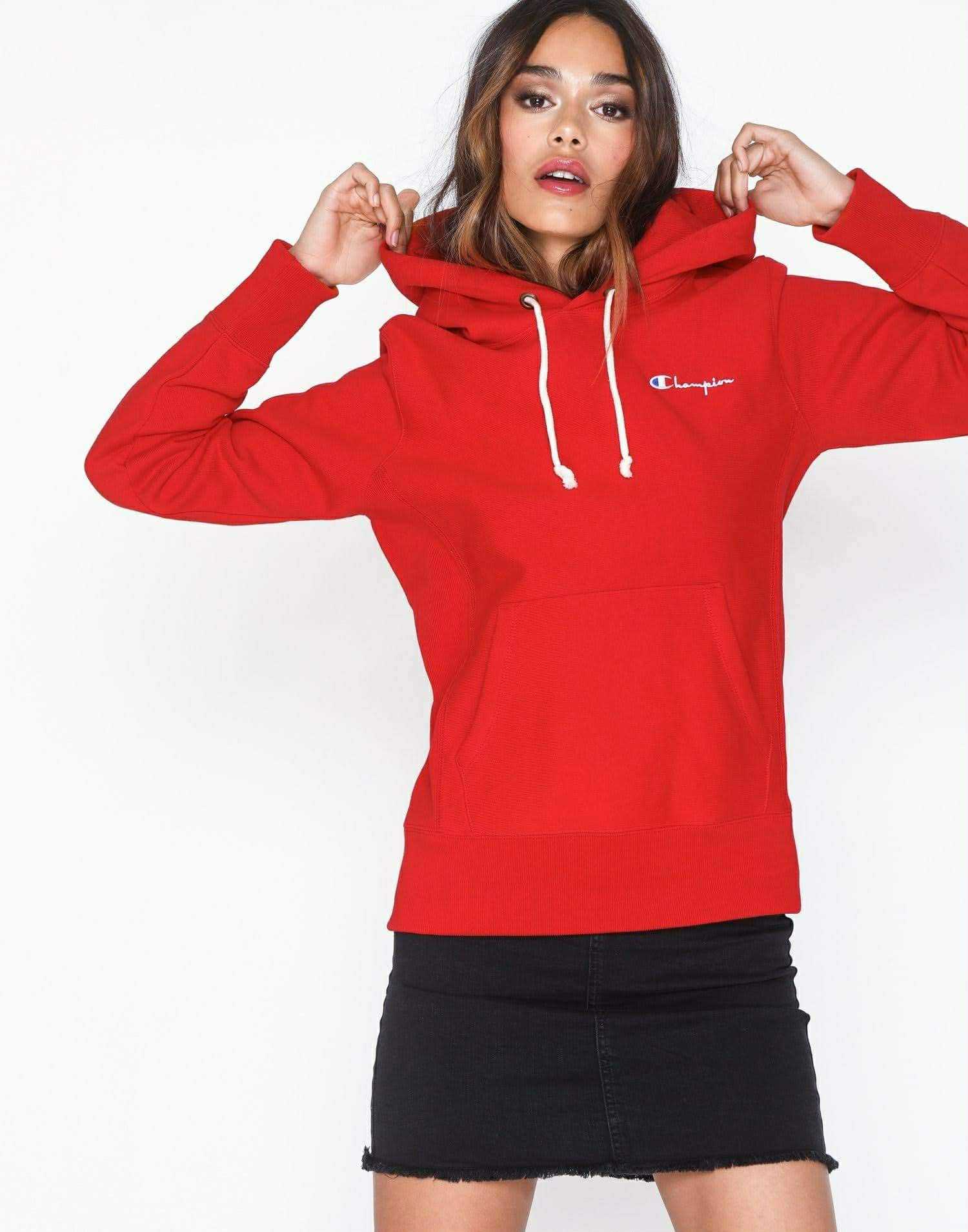 Champion Premium Small Script Logo Reverse Weave Hoodie