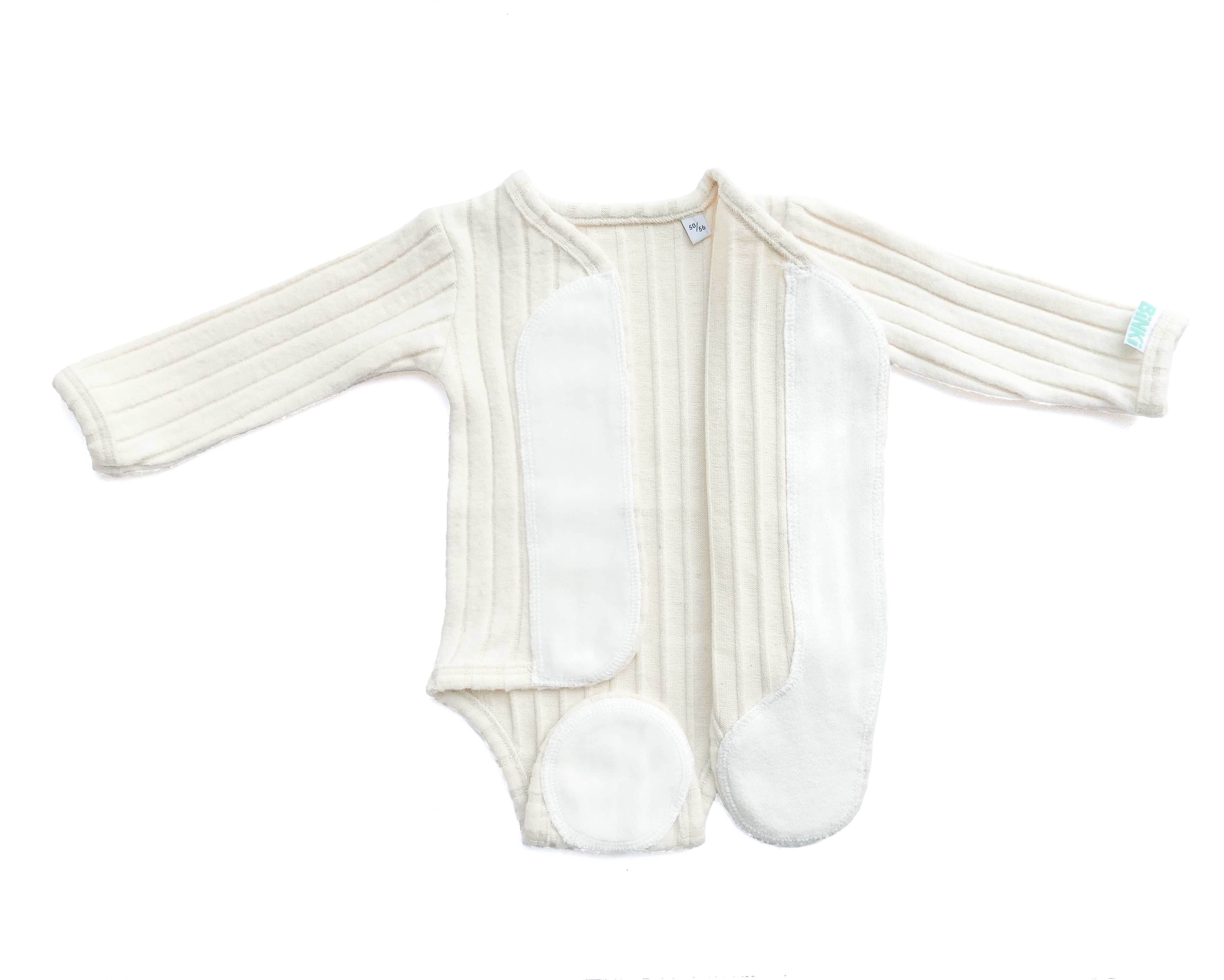 Kimono Romper Longsleeve - Cosy - Ecru Ribs