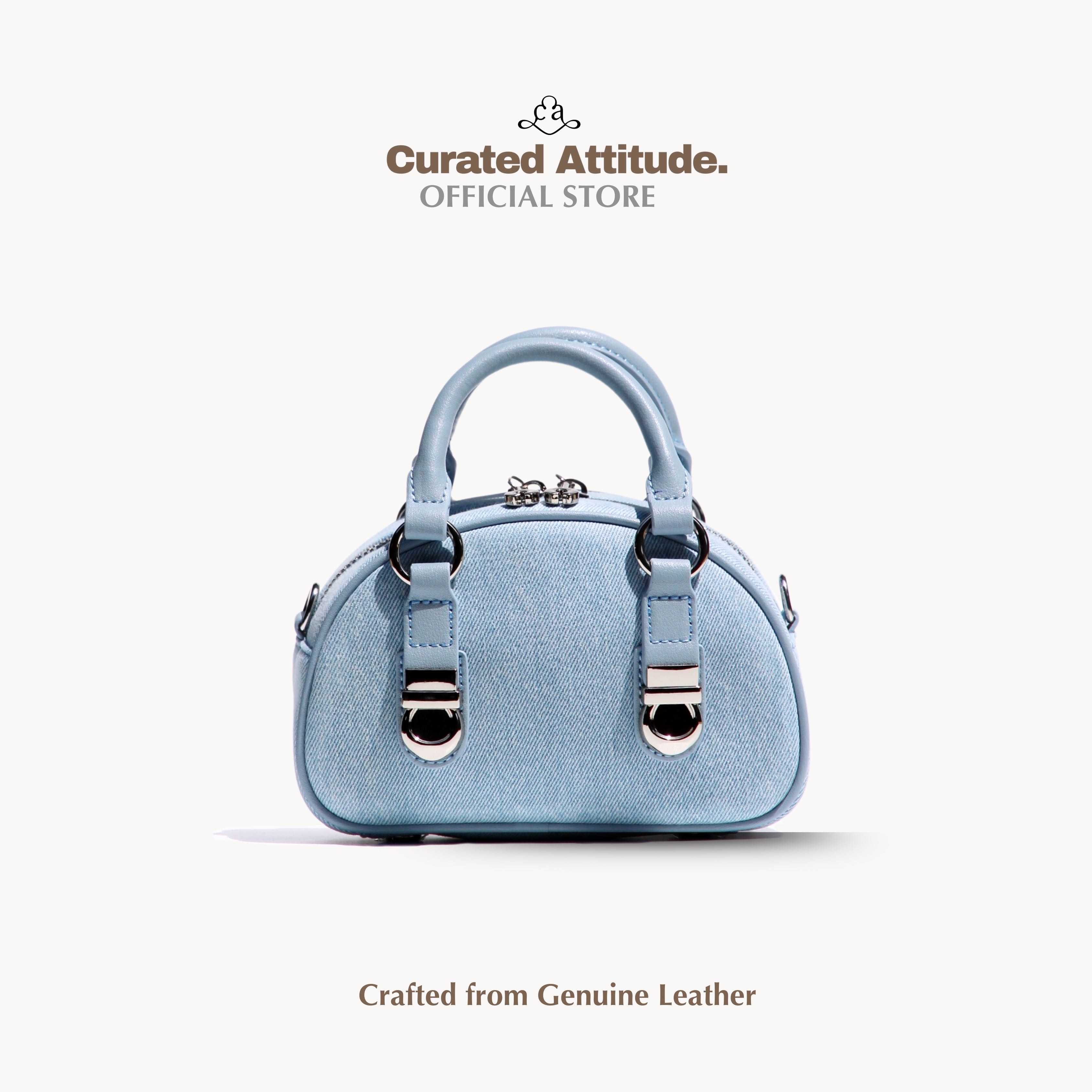 (พร้อมส่ง) Vivi Collection - Bleu - Genuine Leather/Denim