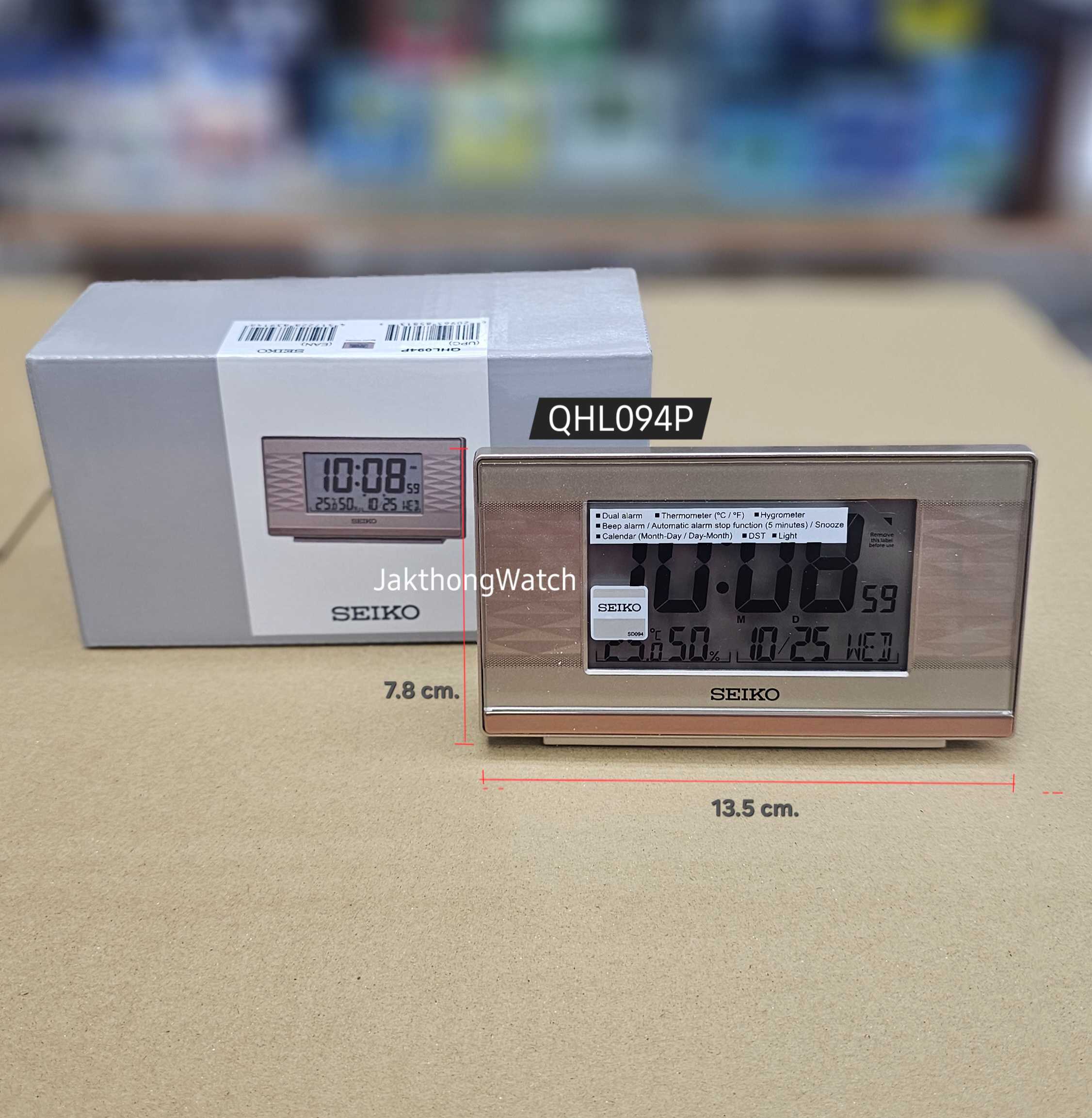 SEIKO ALARM CLOCK นาฬิกาตั้งโต๊ะดิจิตอล รุ่น QHL094P (ขนาด 7.8 x 13.5 x 3.9 cm.)