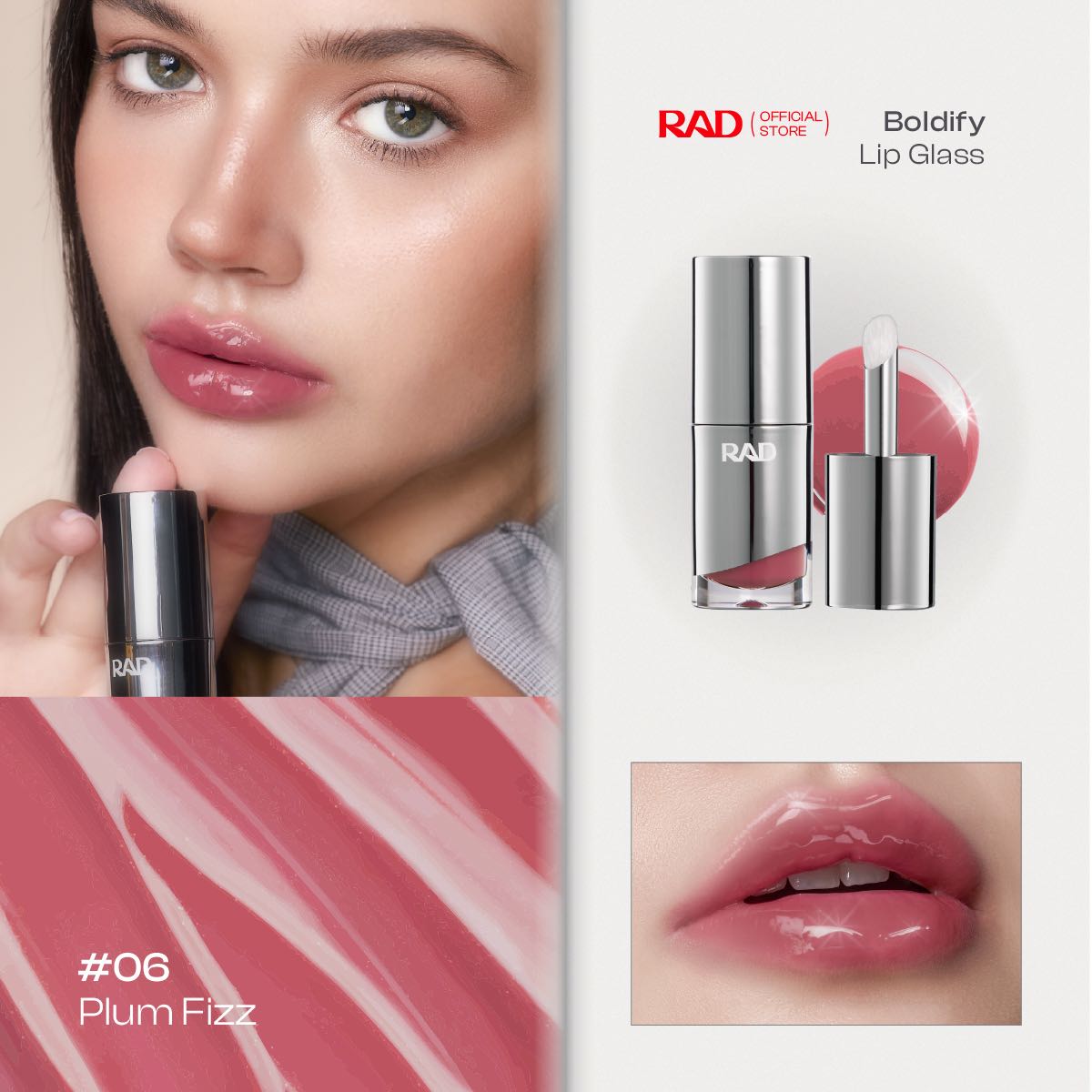 RAD l BOLDIFY Lip Glass สี 06 Plum Fizz